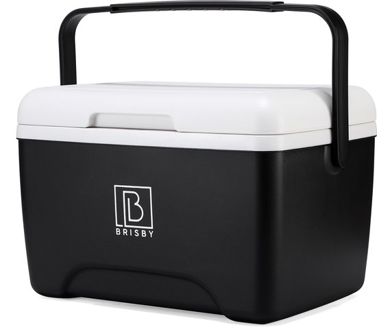 Brisby Koelbox - Frigobox - 8L - Zwart - Tot maximaal 40 uur isolatie - Incl. 2 dikke koelelementen van 450ml - Met koelelementen vergrendeld in deksel en Brisby 500ml Zwarte Dubbelwandige Thermosfles van Brisby — afbeelding 4