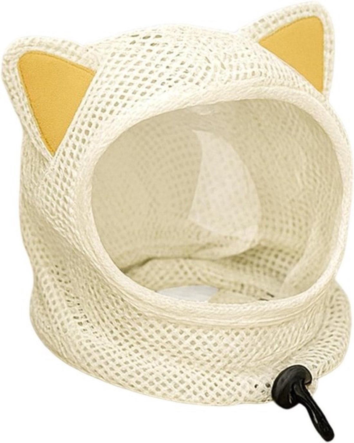 Kalmerende kattenmuilkorf - Ademende hoofdbedekking - Veilige verzorging - Zachte genezingsondersteuning - Maat M - Zwart