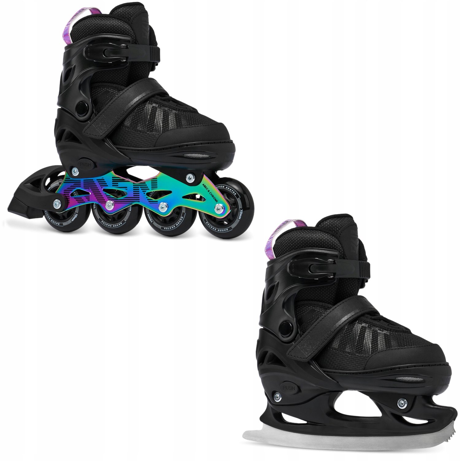 Raven Oxen 2-in-1 Schaatsrolschaatsen /Neo Chrome