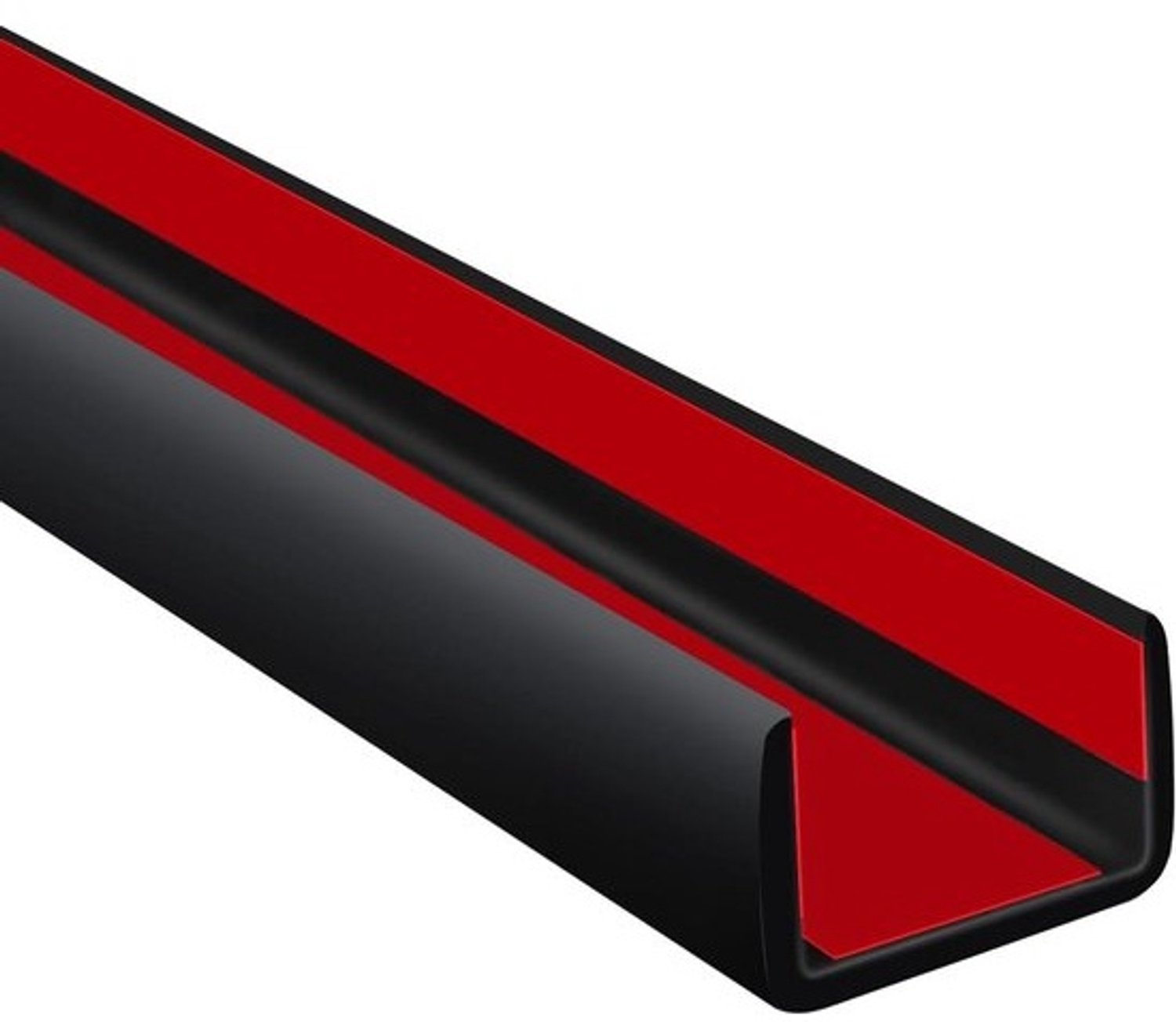 Rubberen Randafwerking - U-profiel strip - Meubel afwerken - 3-zijdig zelfklevend - 6 meter - Zwart