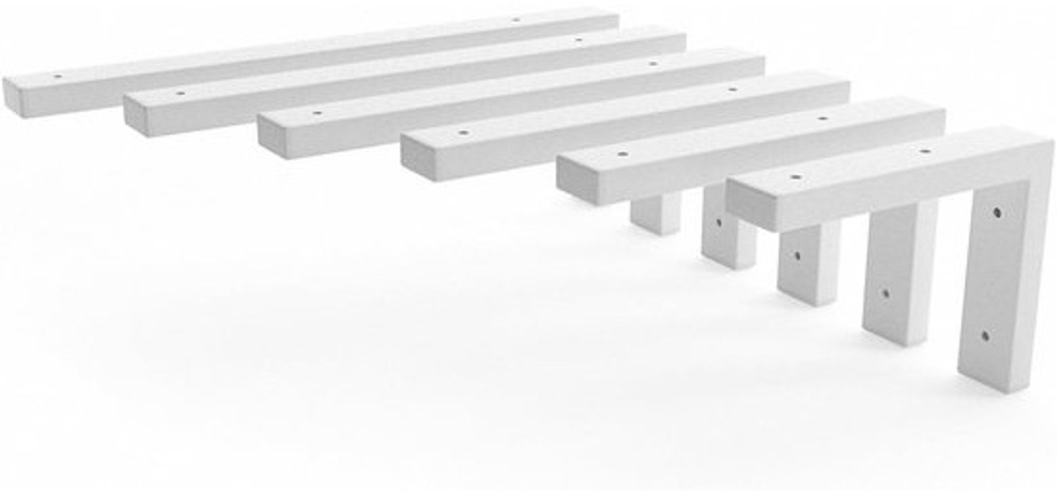 Wastafelhouder Set - Ondersteuning Plaat - Badkamer Installatie - Verstelbare Diepte - 45 cm - Wit