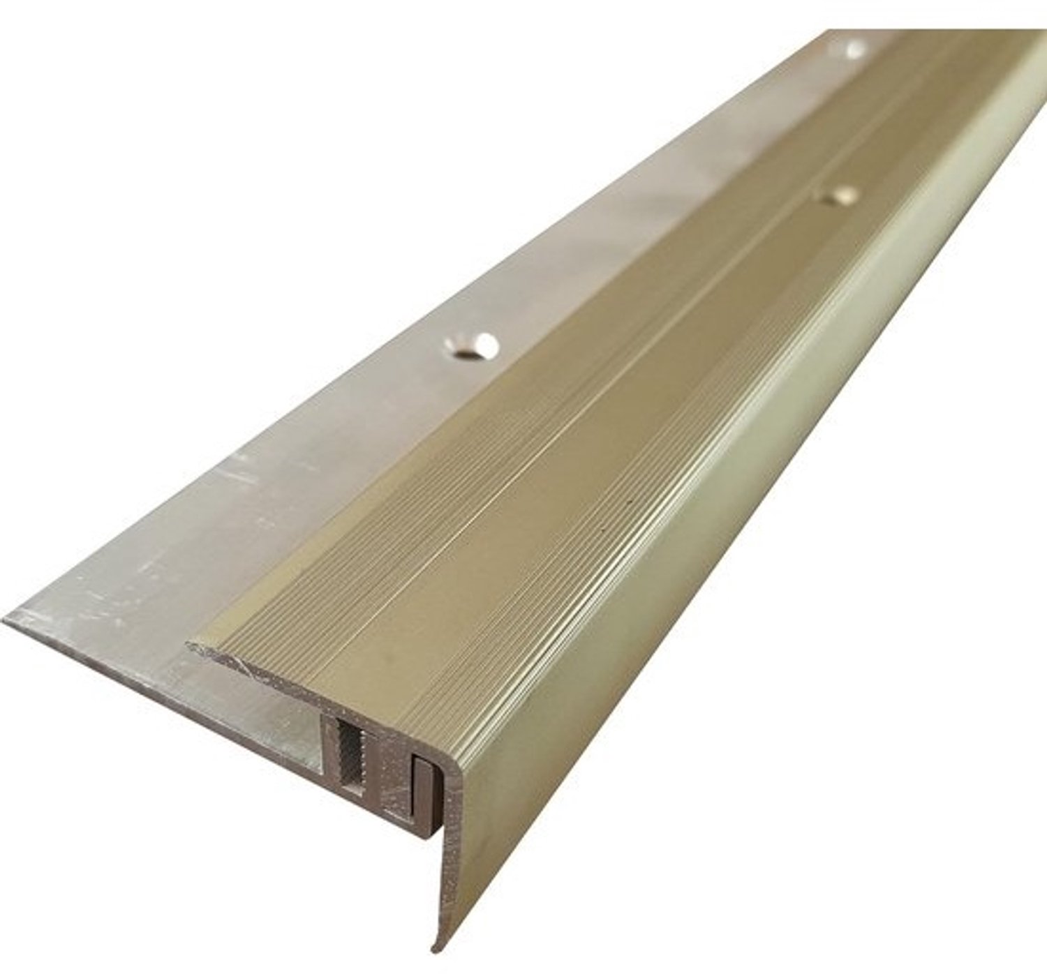 Vloerprofiel - Afwerkingsprofiel - Vloer afwerking - Automatisch hoogte verstelbaar - 100 cm lang - Goud licht