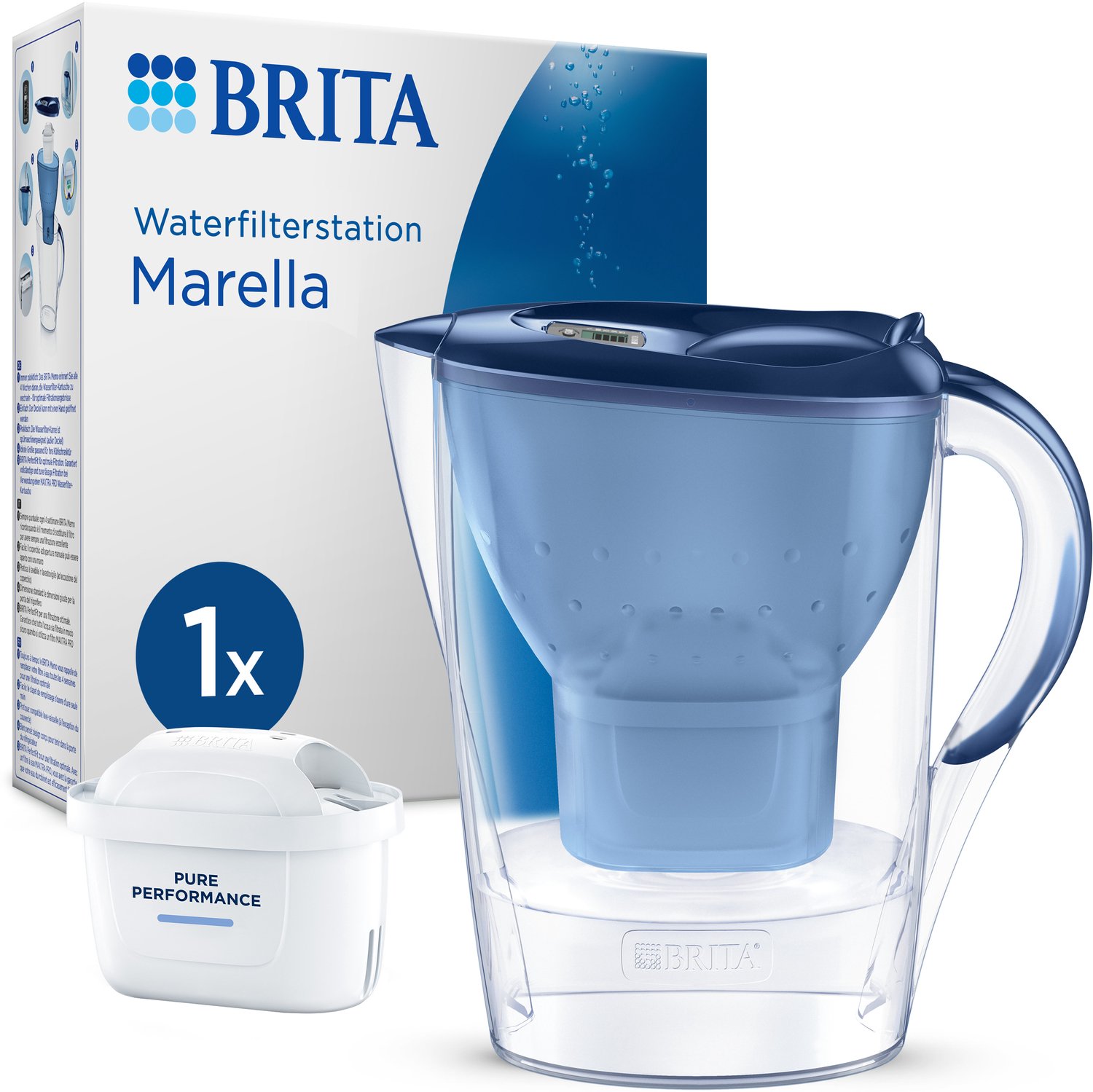 Bol.com BRITA - Waterfilterkan - Marella Cool - 2,4L - Blauw - incl. 1 MAXTRA PRO ALL-IN-1 filterpatroon aanbieding