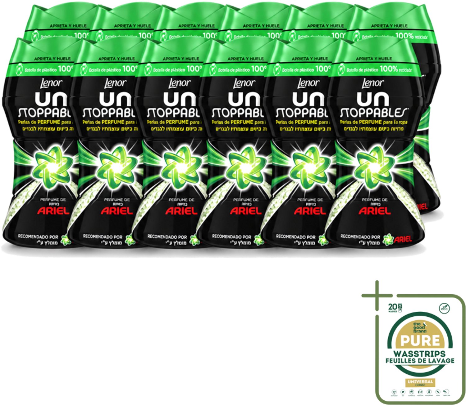 12 x Lenor – Geurbooster – Parfum van Ariel – 11 Wasbeurten – 140 g - Wasstrips - Geurbooster - Wasgeur - Frisse Geur - Schone Geur - Ariel Geur