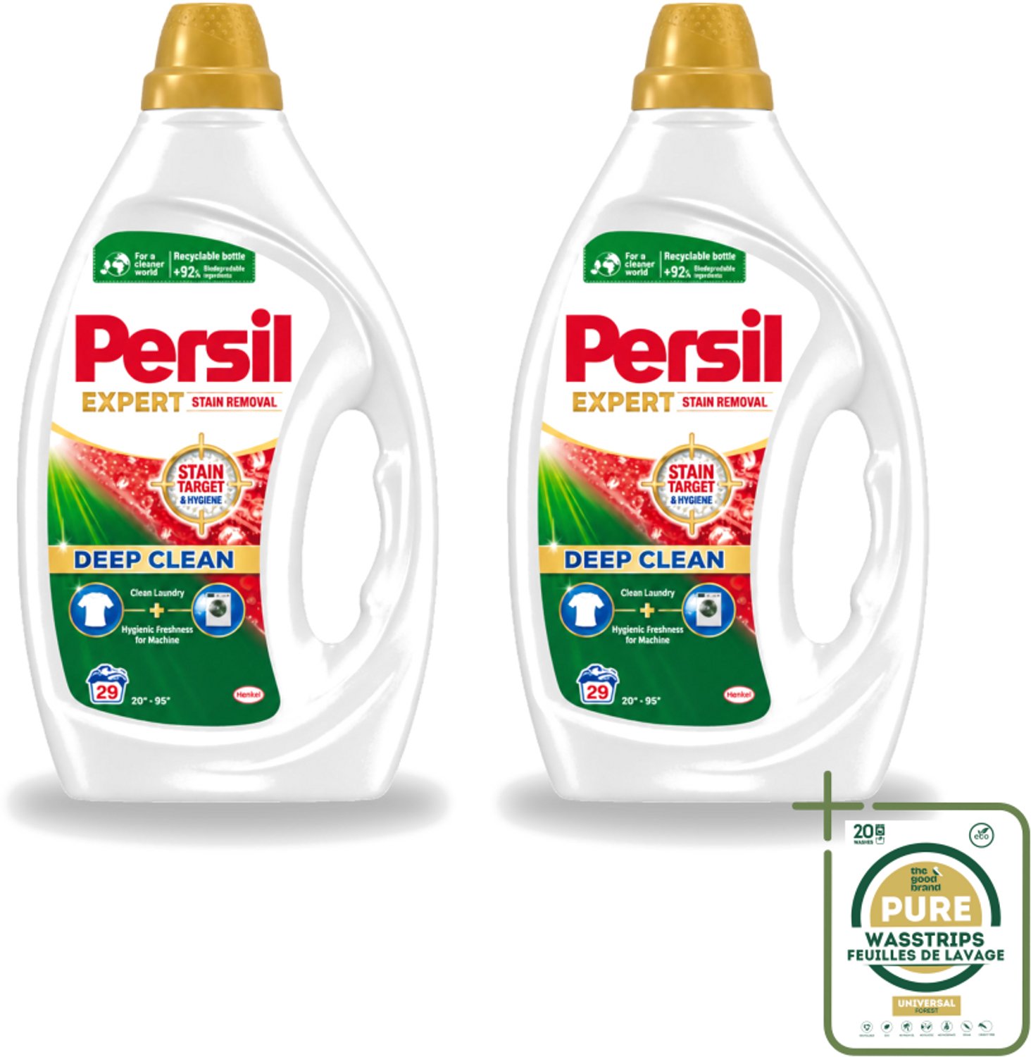 2 x Persil Expert - Vlekverwijdering - Vloeibaar Wasmiddel - Witte en Gekleurde Was - 29 Wasbeurten - Wasstrips - Vlekverwijdering - Wasmiddel - Wasgoed - Wasmachine - Frisheid