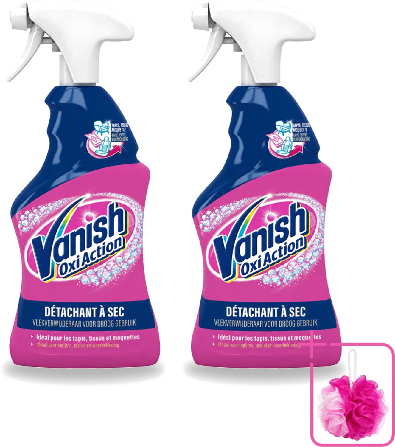 2 x Vanish Oxi Action - Vlekkenverwijderaar Spray - Voor Tapijt. Textiel & Vloerbekleding - 500 ml - Bulkverpakking - Vlekkenverwijderaar - Douchemop - Tapijt reinigen