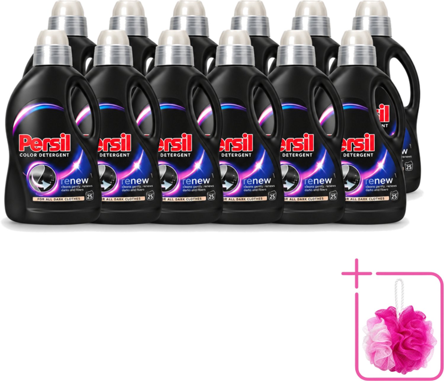 12 x Persil Color Detergent - Vloeibaar Wasmiddel - Donkere Was - 25 Wasbeurten - Bulkverpakking - Donkere was - Douchemop - Kleurbehoud