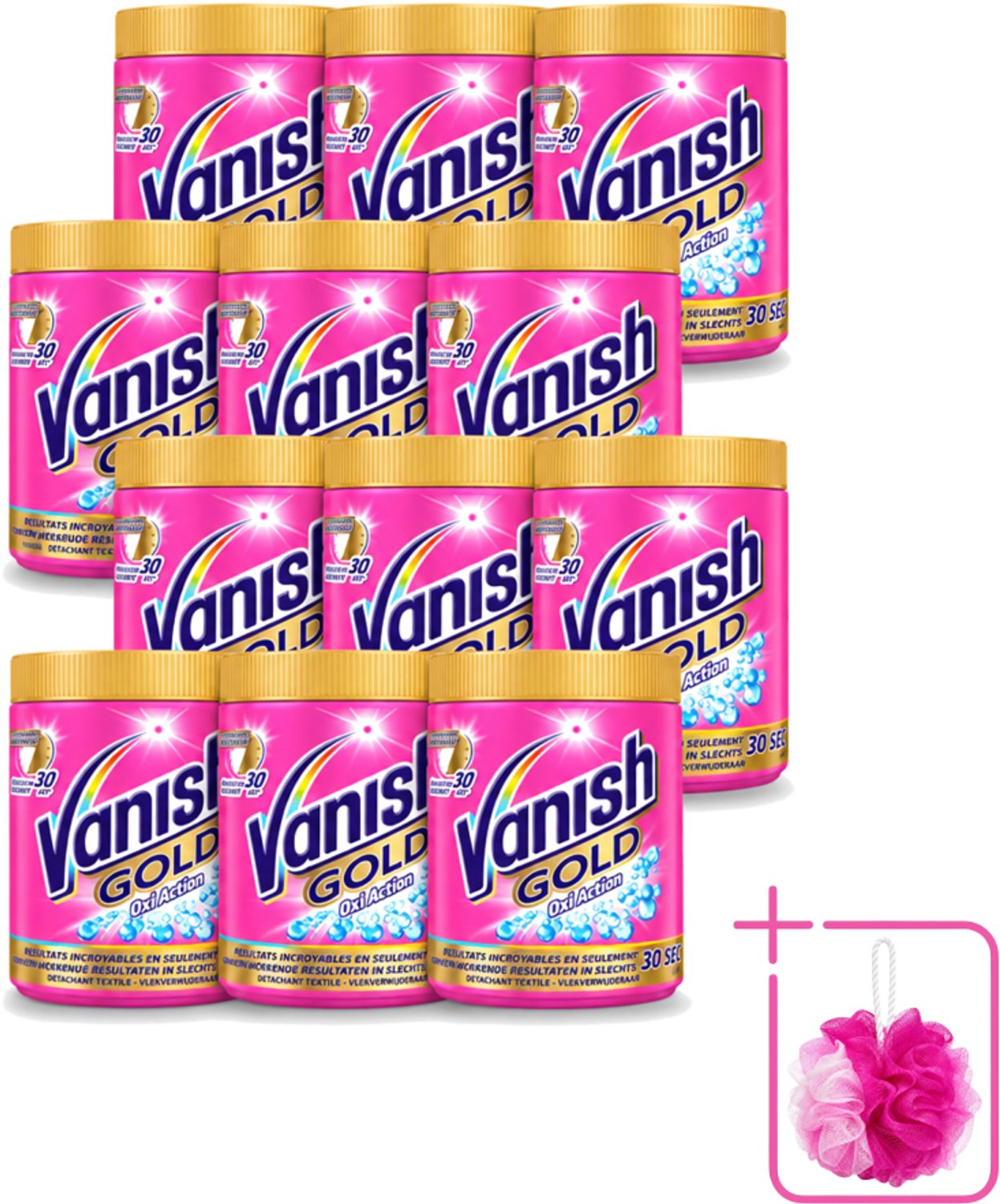 12 x Vanish Gold Oxi Action - Vlekkenverwijderaar Poeder - Gekleurde Was - 1050 Gram - Bulkverpakking - Vlekkenverwijderaar - Douchemop - Vlekken op kleding