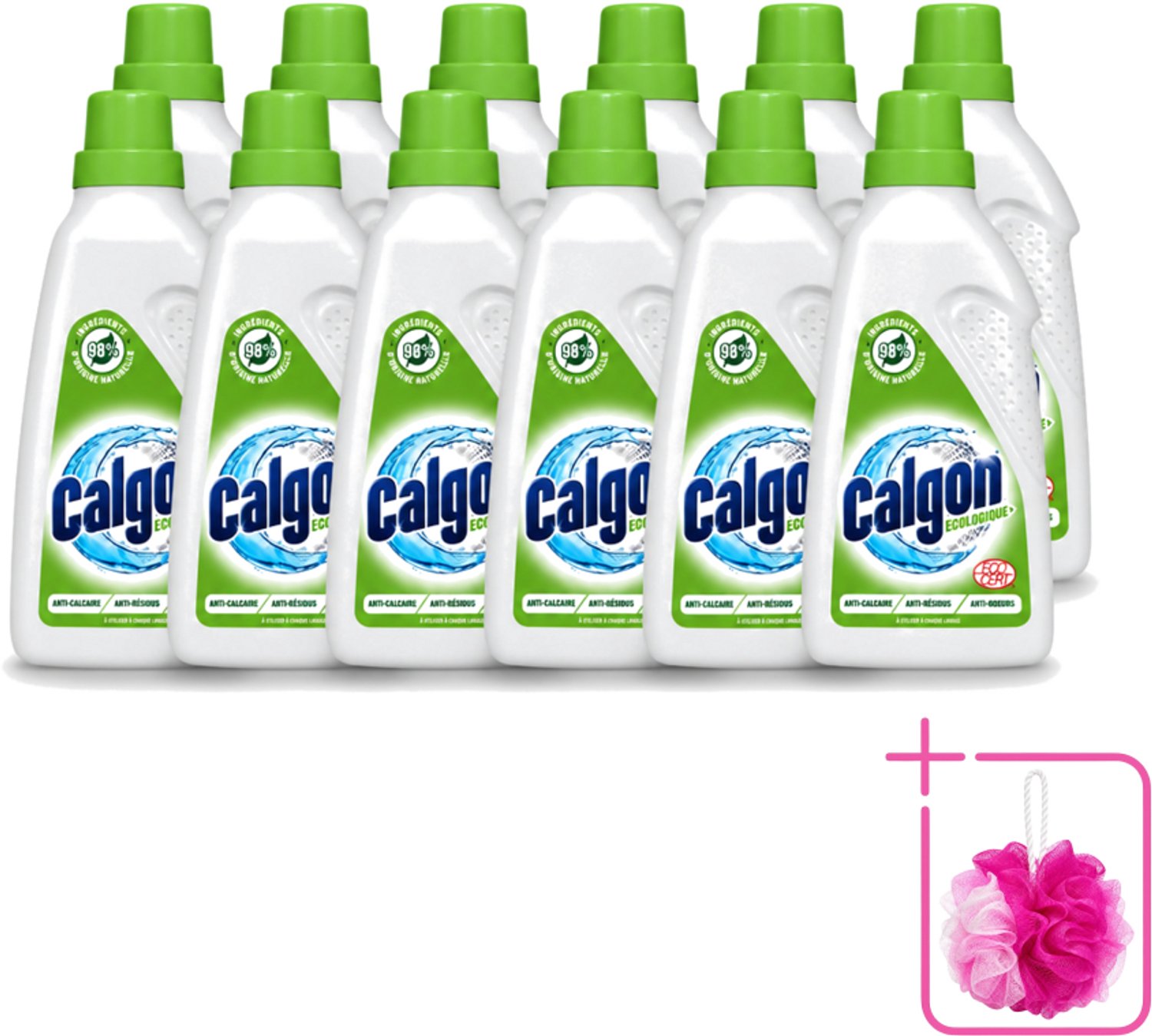 12 x Calgon - Wasmachinereiniger - Gel - Ecologisch - Tegen Kalkaanslag / Wasmiddelresten / Geuren - 750ml - 15 Wasbeurten - Bulkverpakking - Wasmachine reinigen - Douchemop - Kalkaanslag voorkomen