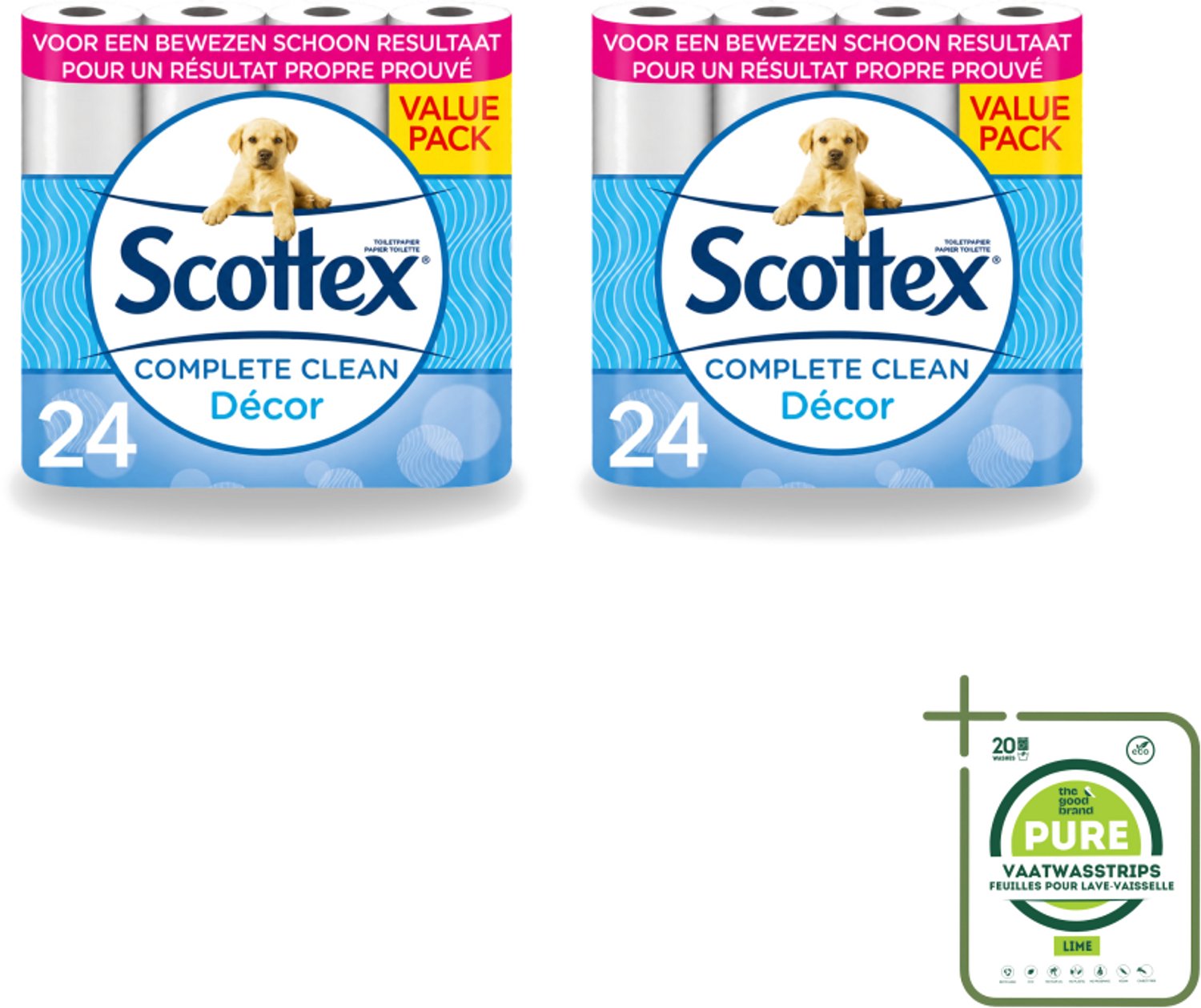 2 x Scottex - Toiletpapier - 2-laags - 24 Rollen - Grootverpakking - Toiletpapier - 2-laags - 24 Rollen - Zachtheid - Kracht