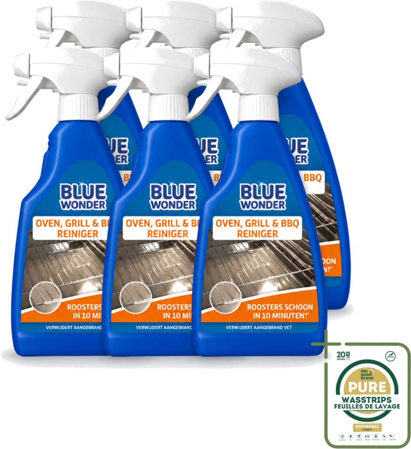 6 x Blue Wonder - Oven & Grill Reiniger - Diepe Reiniging - 500 ml - Oven Reinigen - Grill Reinigen - BBQ Reinigen - Vet Verwijderen - Vuil Verwijderen