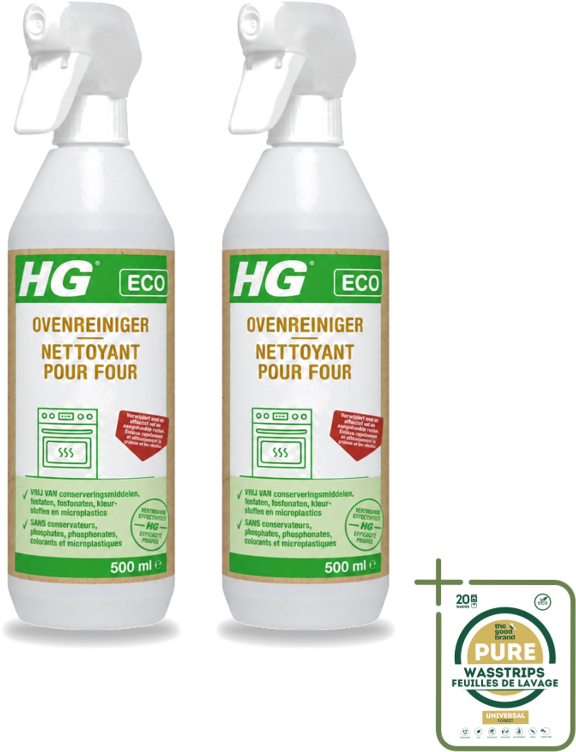 2 x HG ECO - Ovenreiniger - Verwijdert Snel & Effectief - Duurzaam & Ecologisch - 500 ml - Oven Reinigen - Vet Verwijderen - Oven Reiniger - Eco Oven Reiniger - Aangebrand Vet Verwijderen