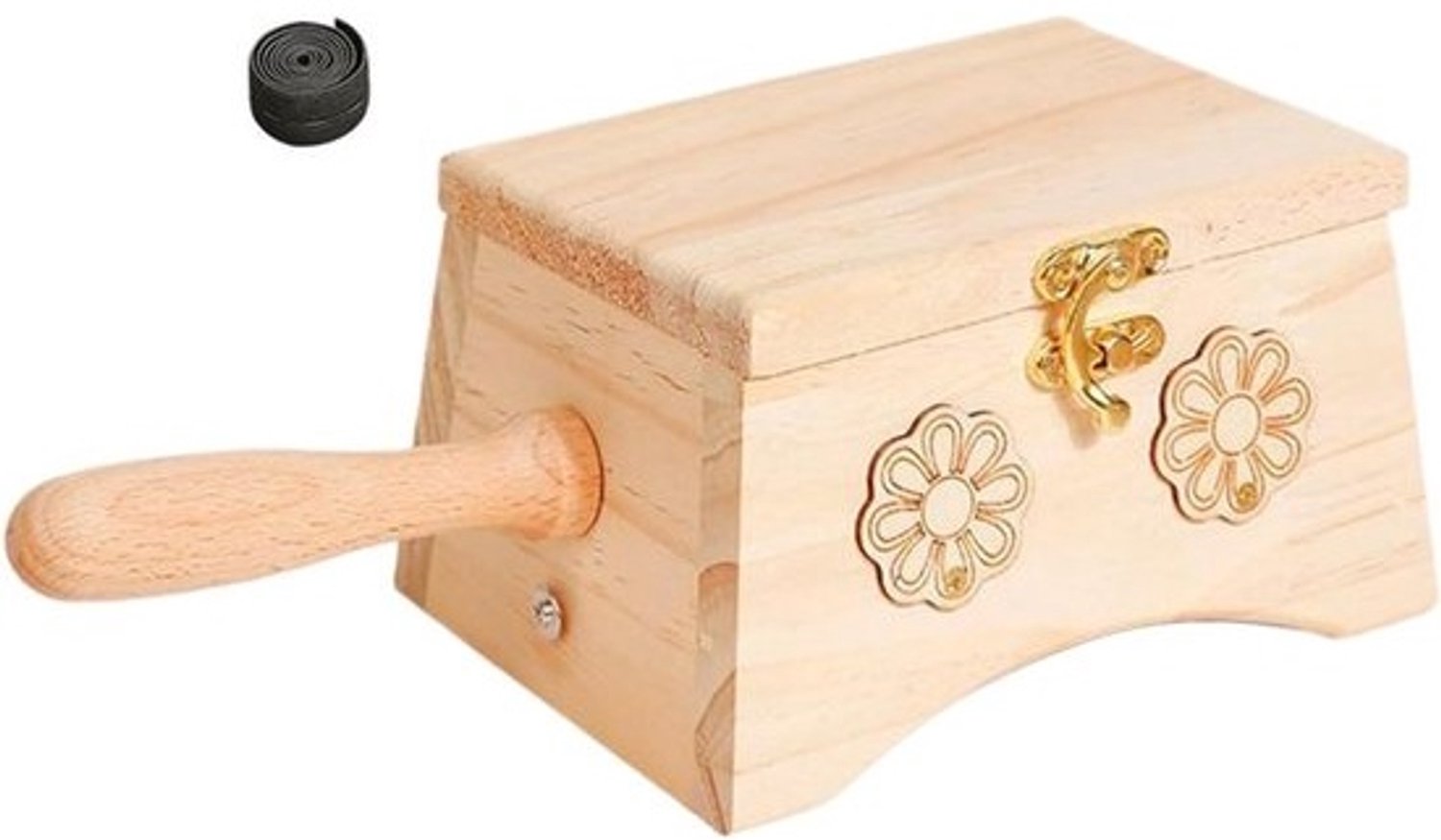 Warmtekussen Massagebox - Houten Behandeling - Lichaamsontspanning - Efficiënt Thermisch Ontwerp - 16 x 12 x 9.5 cm - Houtkleur