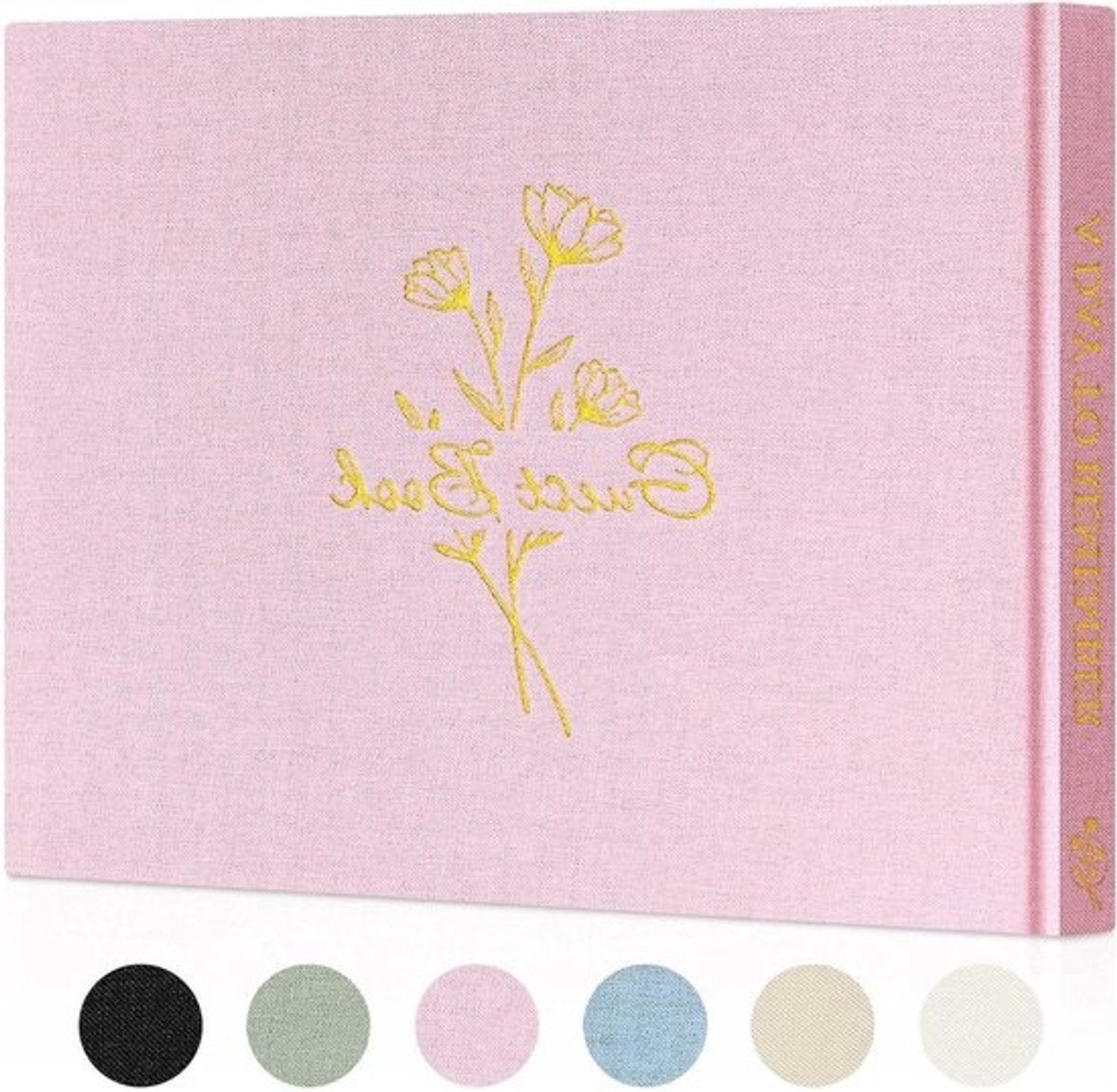 Gastenboek Bruiloft - Receptieboek Fotoalbum - Herinneringen Vastleggen - Linnen Hardcover - 23 x 18 cm - Roze
