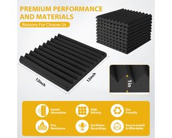 56 stuks akoestische schuimpanelen 1 "x 12" x 12" Saiqiang geluiddichte panelen zwart geluidsisolatie voor muur brandwerende wiggen isolatie geluidsab