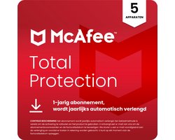 McAfee Total Protection incl VPN - Beveiligingssoftware - 1 jaar/5 Apparaten - Nederlands - Windows, Mac, iOS & Android Download