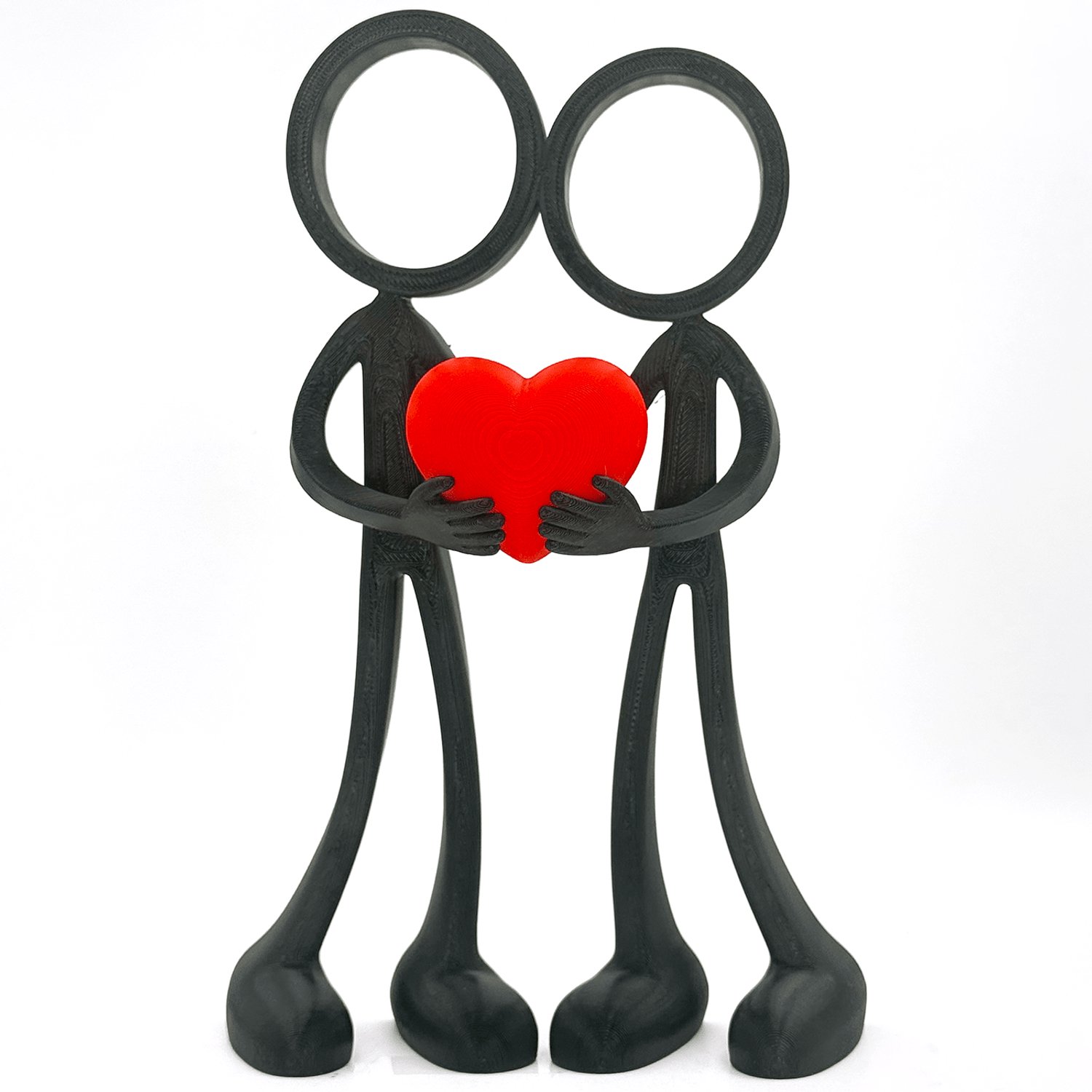 Stickyman Twee Mannen met Hart - zwart-rood - 20 cm hoog