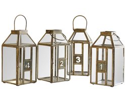 LOBERON Lantaarn set van 4 Lythoria messing