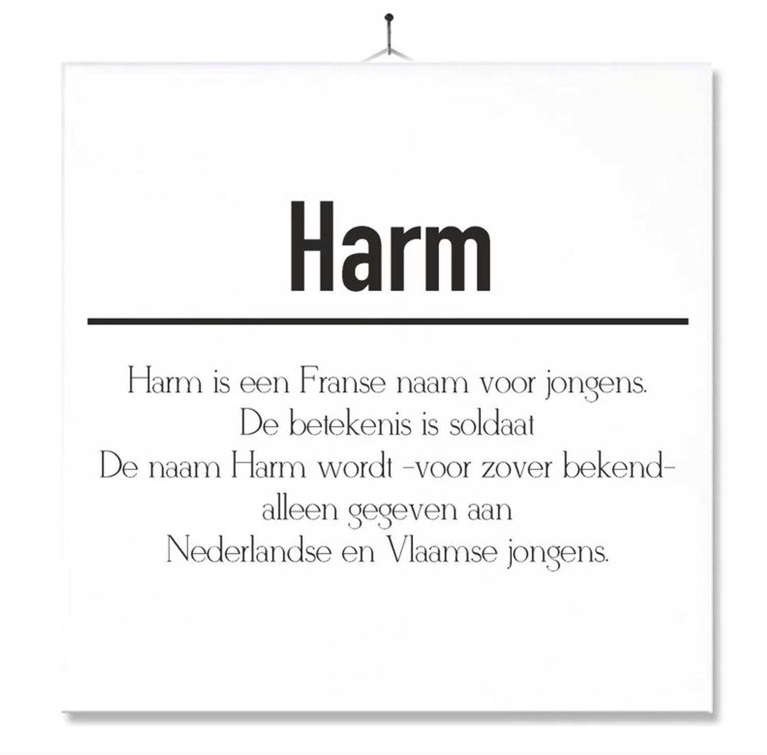 MC Living Tegel Met Opdruk | Betekenis | Kado | Cadeau | Met Naam - Harm Multi-Color