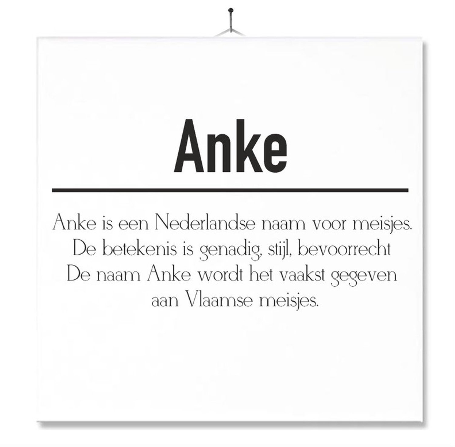 MC Living Tegel Met Opdruk | Betekenis | Kado | Cadeau | Met Naam - Anke Multi-Color