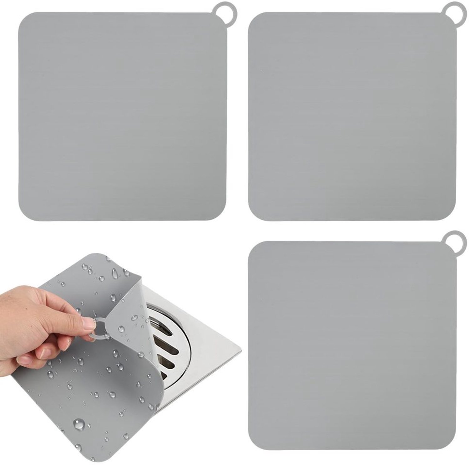 Set van 4 Antigeur Doucheafdekkingen - Zwart 19.8 cm