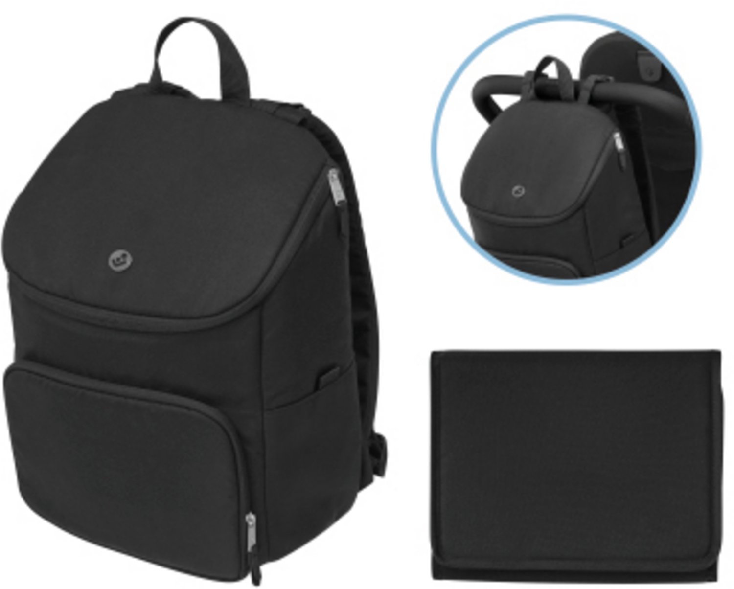 Maxi-Cosi Accessoireset voor Oxford Kinderwagen - Voetenzak, Luierrugzak, Bekerhouder, Autostoeladapters, Regenhoes - Twillic Black – foto 4