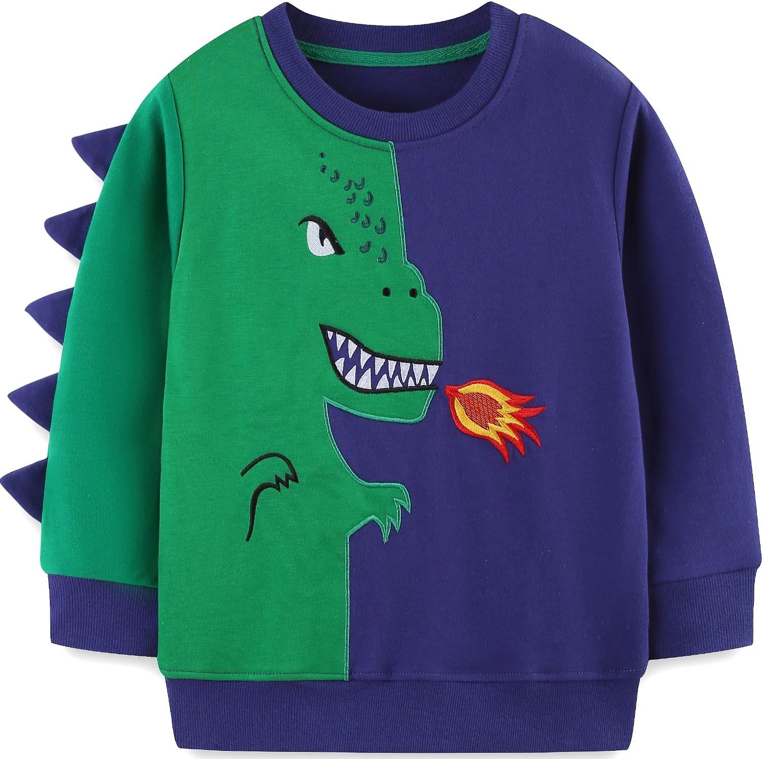 Sweatshirt voor jongens van katoen, warm, lange mouwen 1-7 jaar