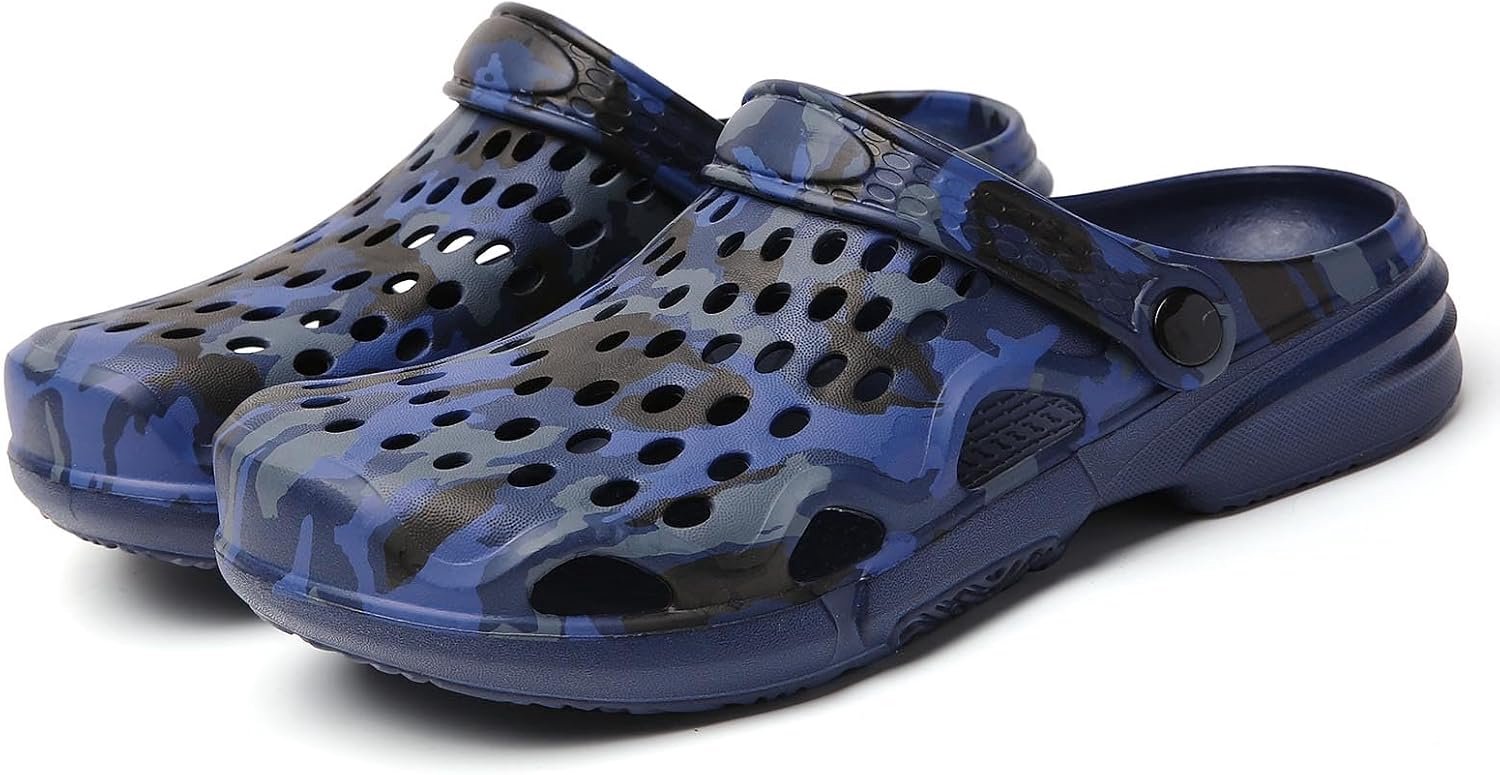 Clogs voor heren, slip-on, camouflage, voor binnen en buiten, zomer, strand