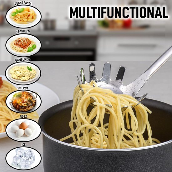 Duurzame RVS Pasta Lepelserver met Ergonomisch Handvat — afbeelding 3