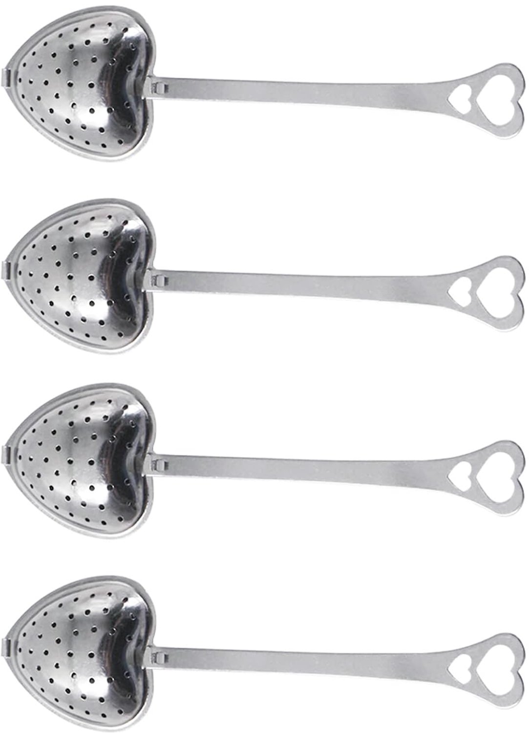 Thee Infuser - Filterlepel met Hartvormige Handgreep - 4 Stuks