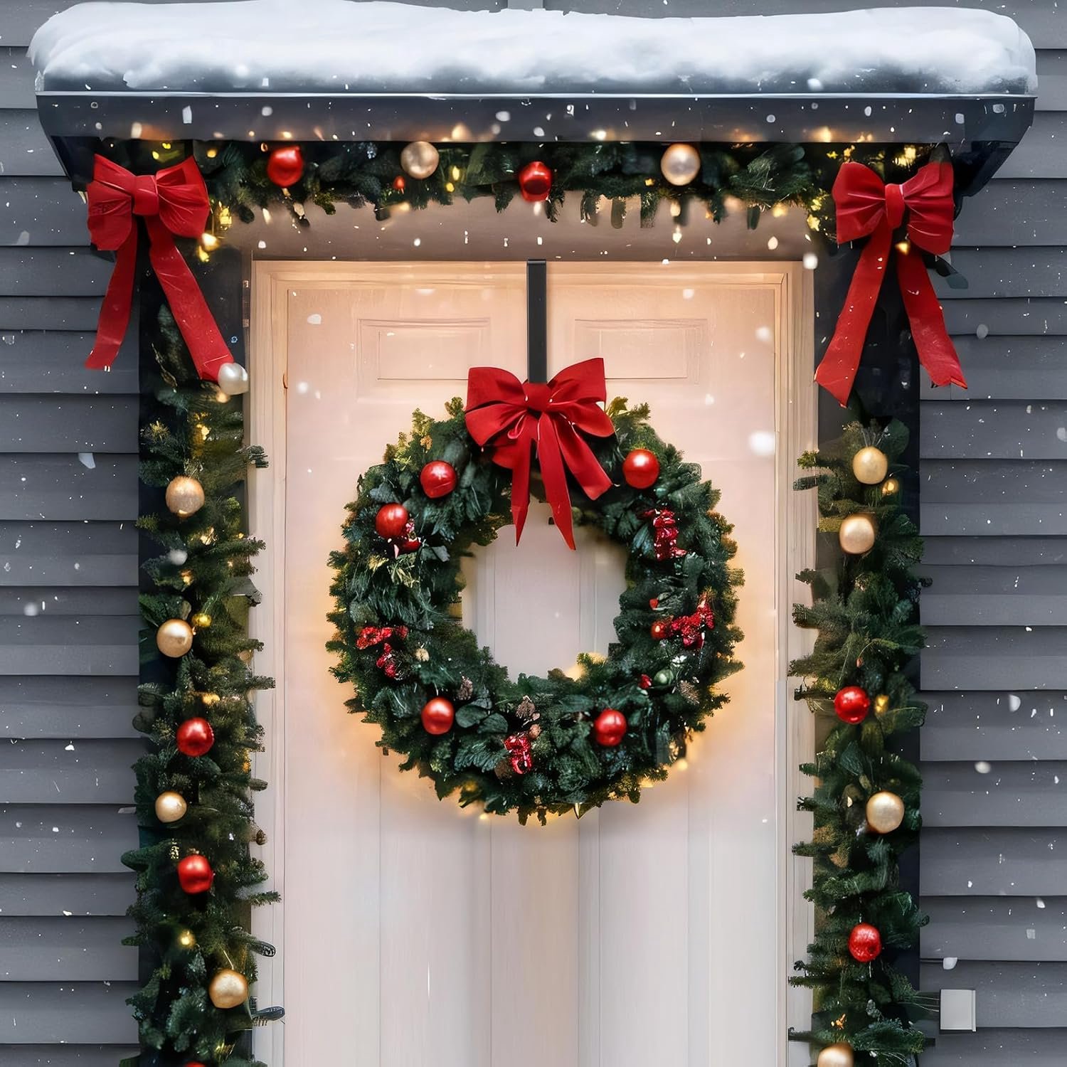 Kranshanger - 4 Stuks - Kerstkrans hanger - Verstelbaar - Deurhaken - Kranshaak - Kranshanger voor voordeur - Deurhaak voor Krans - Haken - Ophanghaken - Deurhanger - kerstkransen ophangen - voor deur voor kerstkransen, decoraties en haak – foto 3