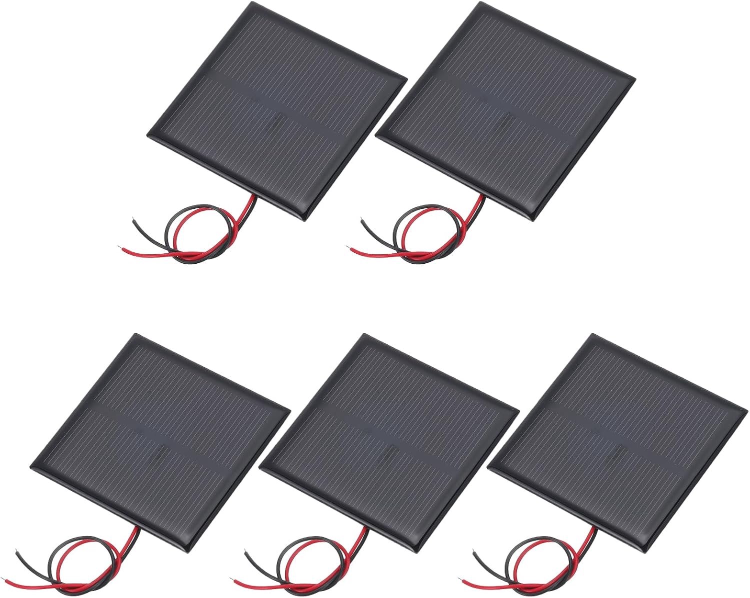 Mini-zonnepaneel 60 x 60 mm - 0,44 W - duurzaam en efficiënt - 5 stuks - ServiceTopper