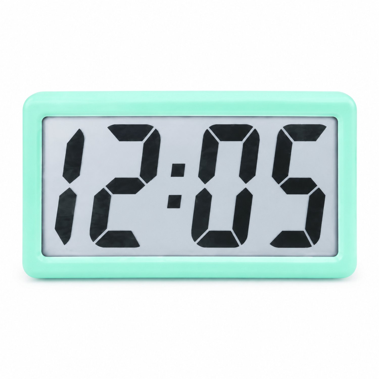 Digitale LCD-tafelklok - groen, magnetische bevestiging, stille werking, 11 mm dik, op batterijen