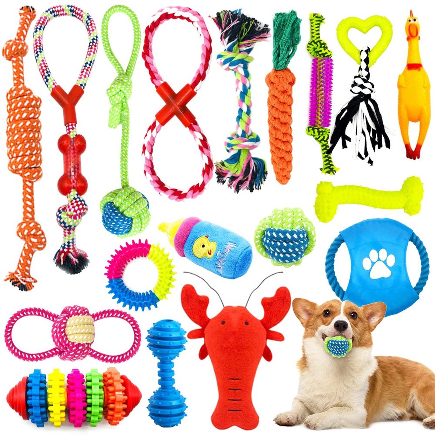 Honden Speelgoedset - 18 Stuks voor Puppy Training
