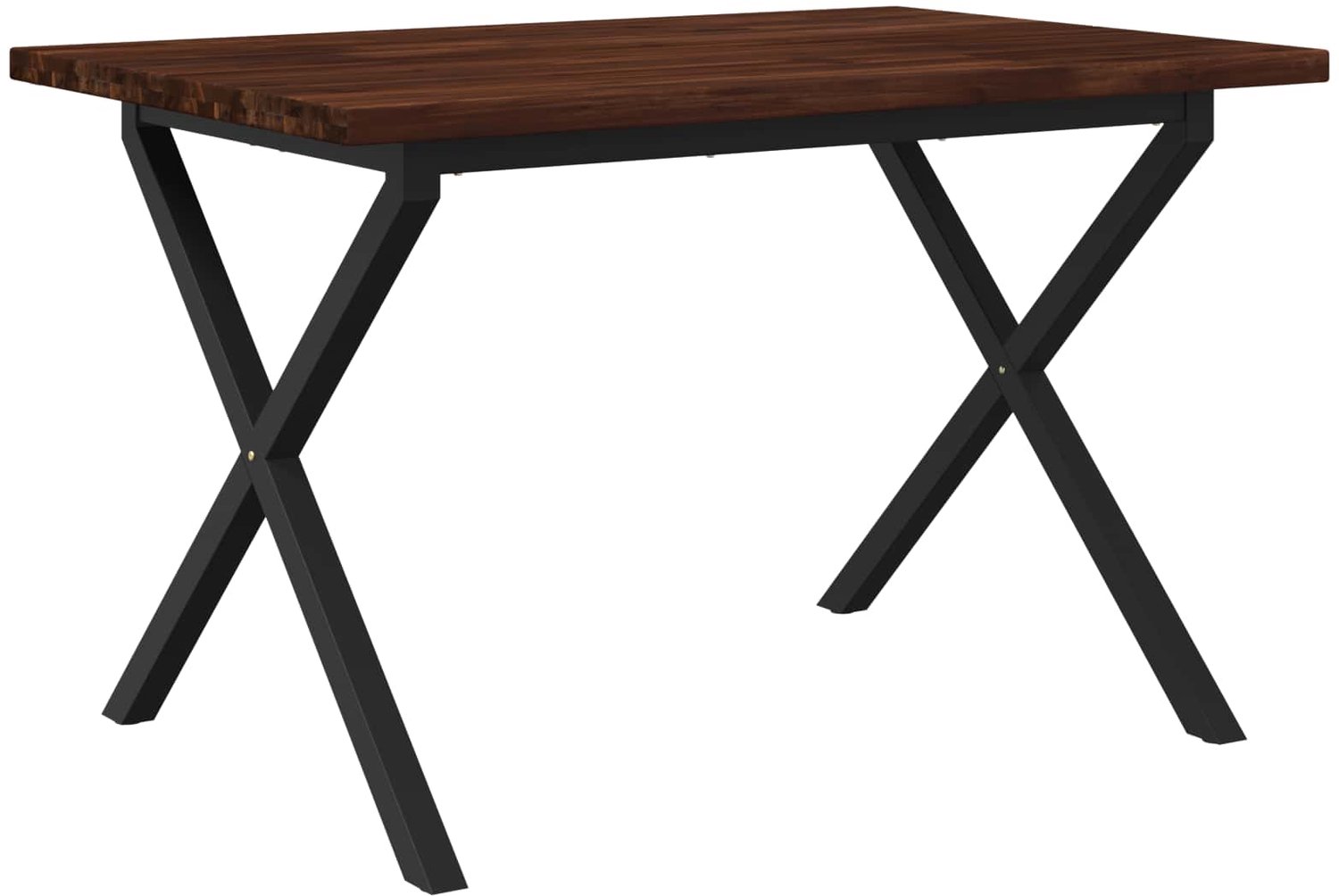 vidaXL Vierkante - Eettafel - 120 - x - 80 - x - 75 - cm - Massief - Acacia - Hout Donkerbruin en Zwart
