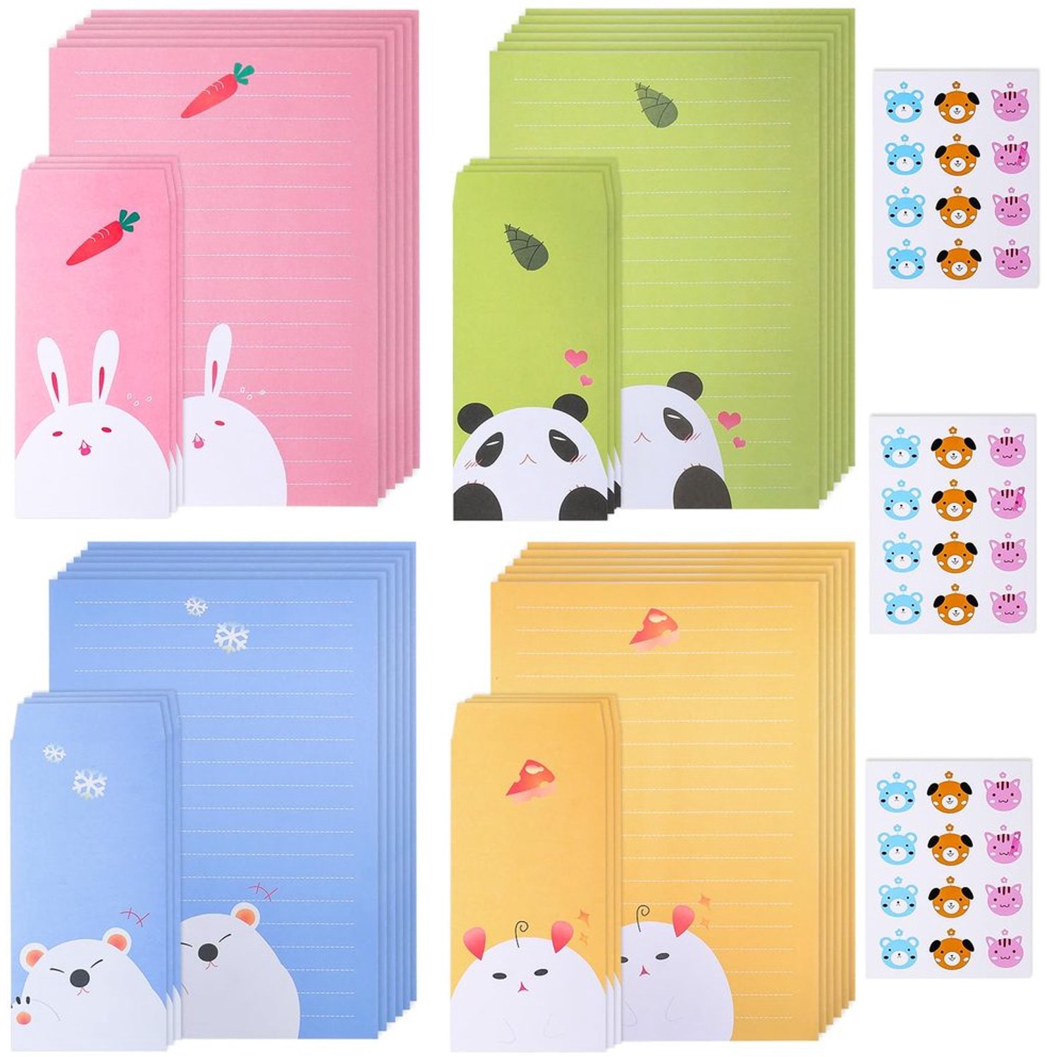 24-delige Briefpapier Set met Enveloppen en Stickers