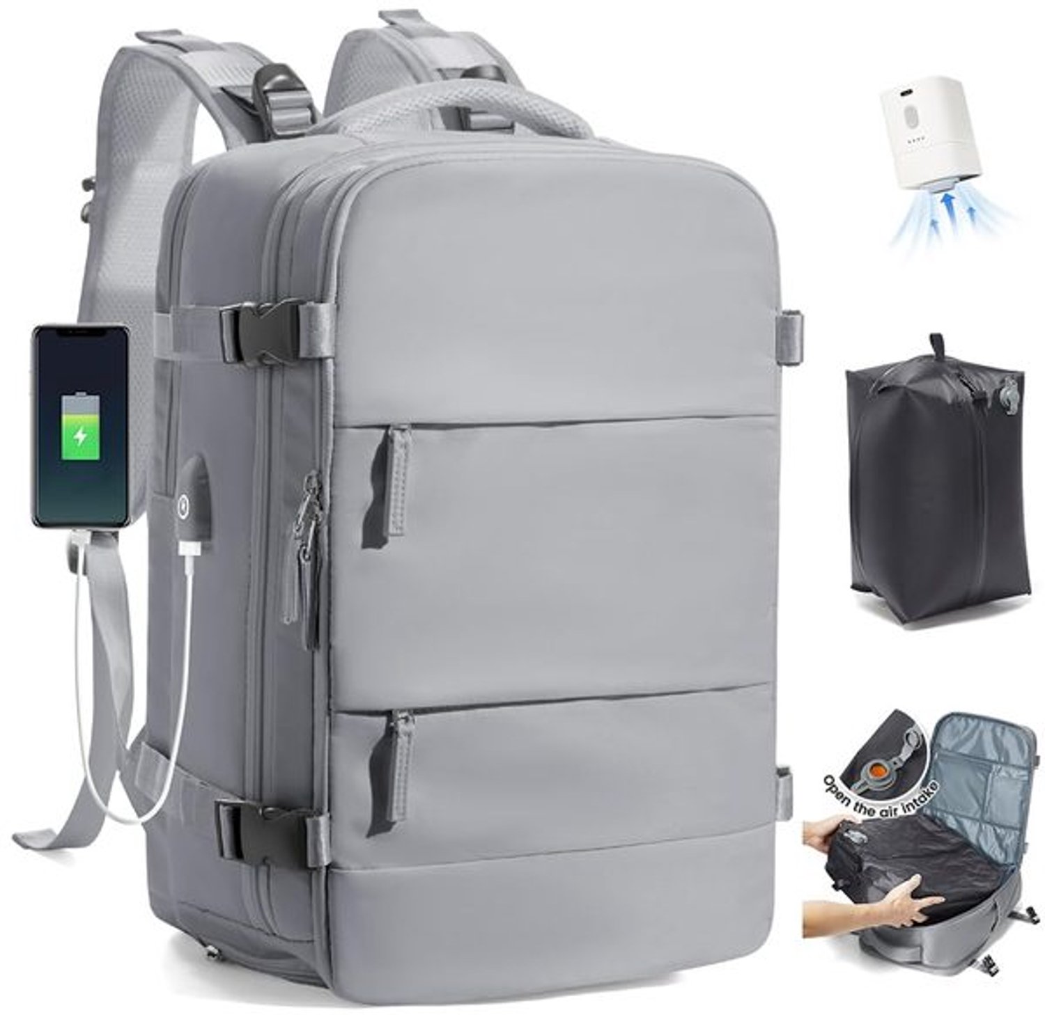 Vacuum Rugzak met Pomp - Handbagage voor Reizen