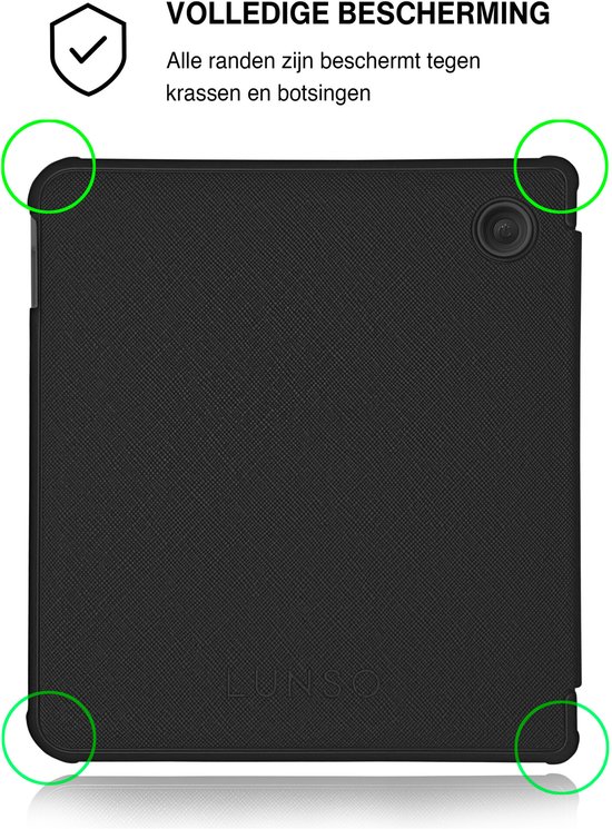 Lunso Geschikt voor Kobo Libra Colour hoesje (7 inch) - Vegan Saffiano Leren Sleep Cover - Libris — afbeelding 4