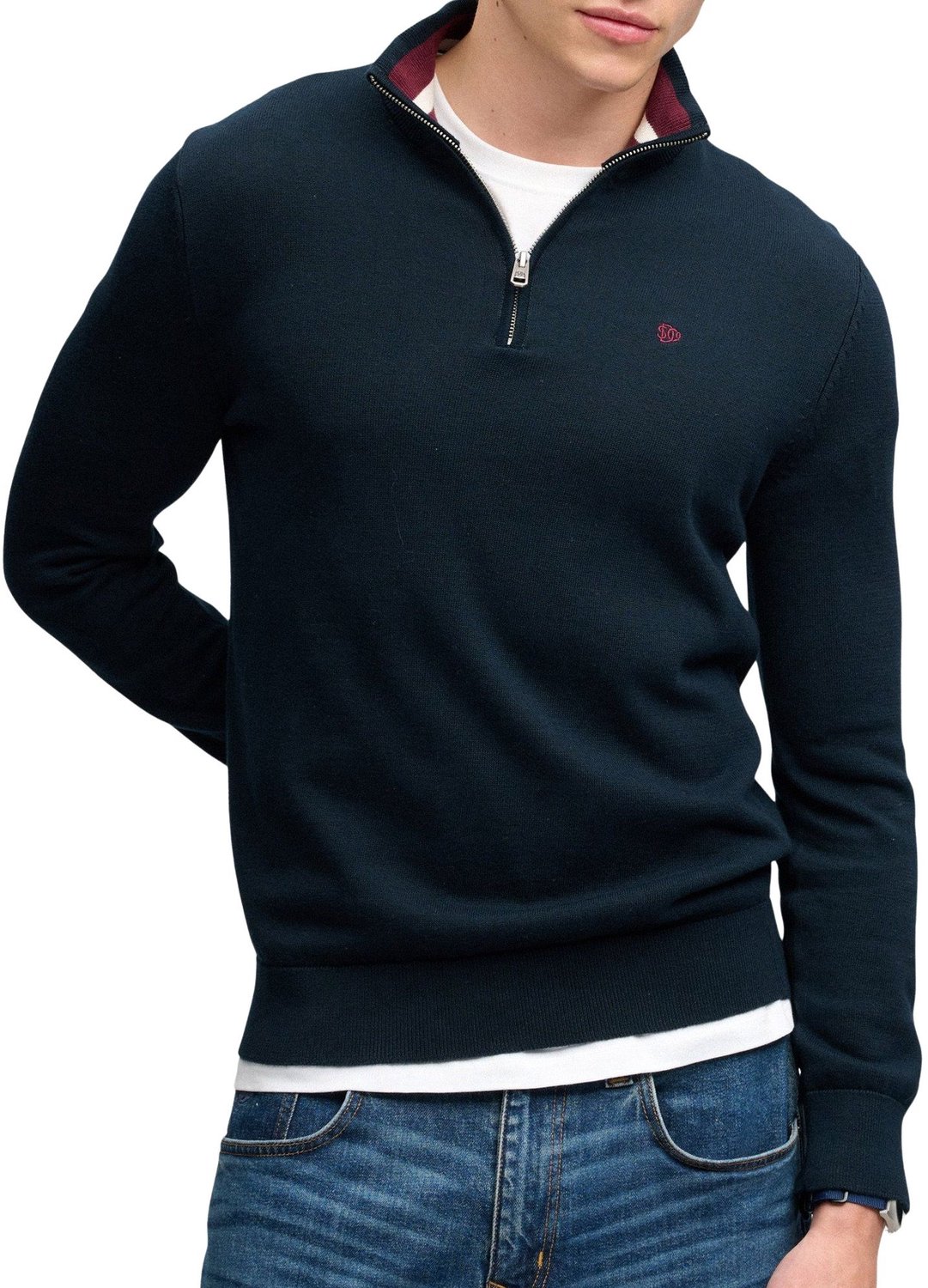 Superdry Prep Essential Half-Zip Sweater Heren Blauw