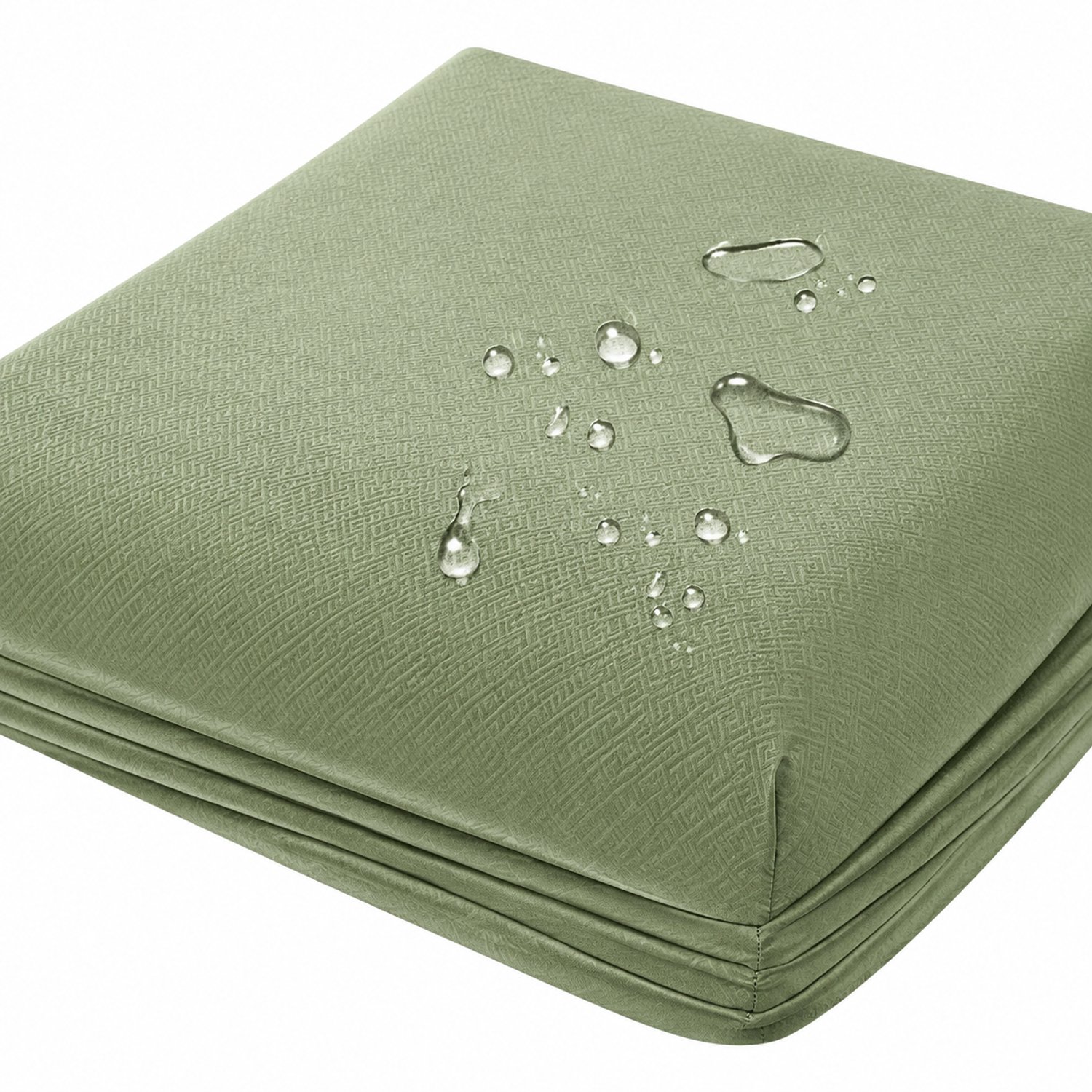 SWGOTA Waterdichte hoeslakenset 198 x 203 cm - Matchagroen - Geborstelde stof - 1 hoeslaken en 2 kussenslopen - Voor matrassen tot 30 cm dik