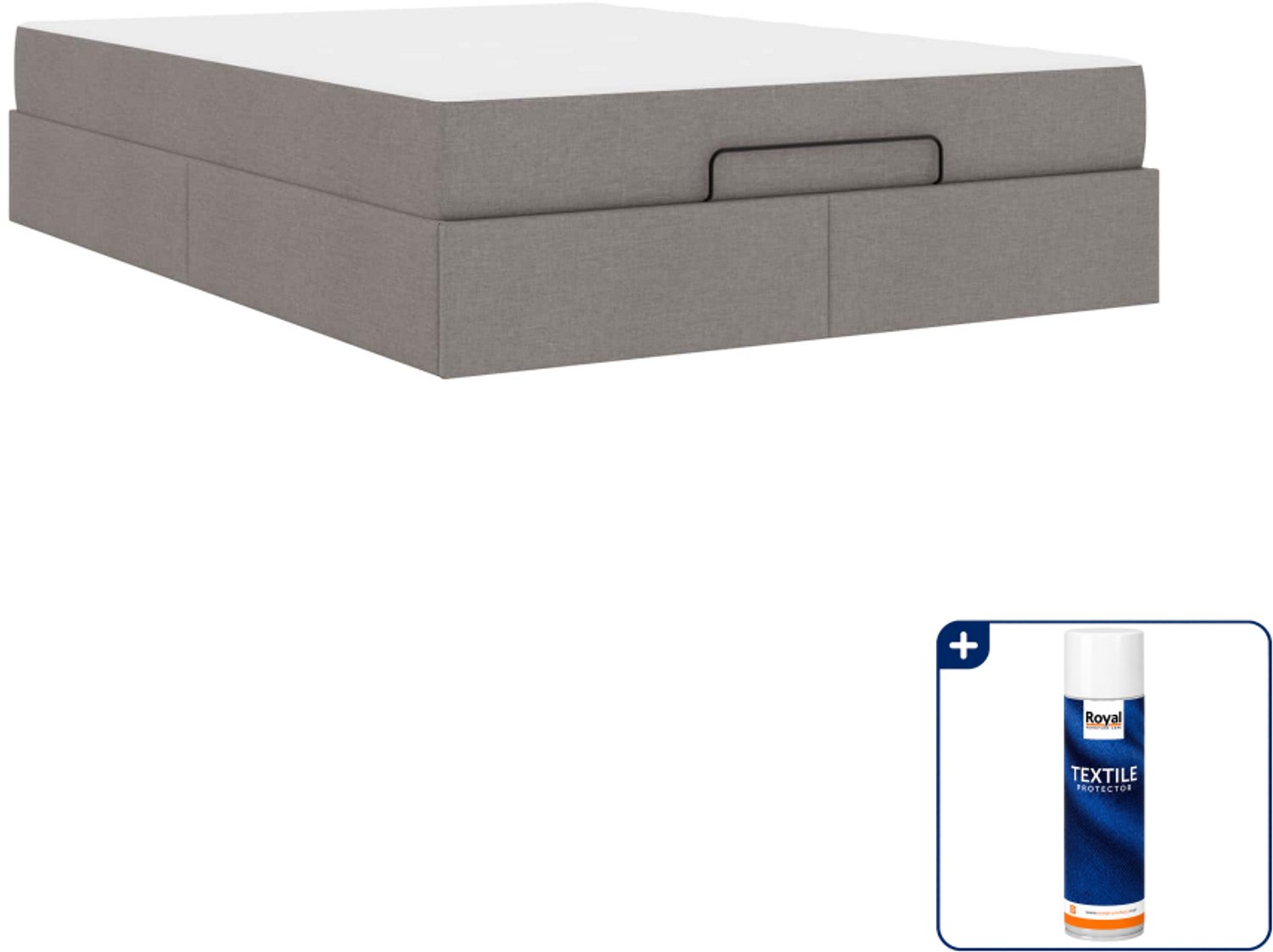 vidaXL bedframe met matras - 160 x 200 cm - stof - taupe - Inclusief textielbeschermer 500 ml Bruin