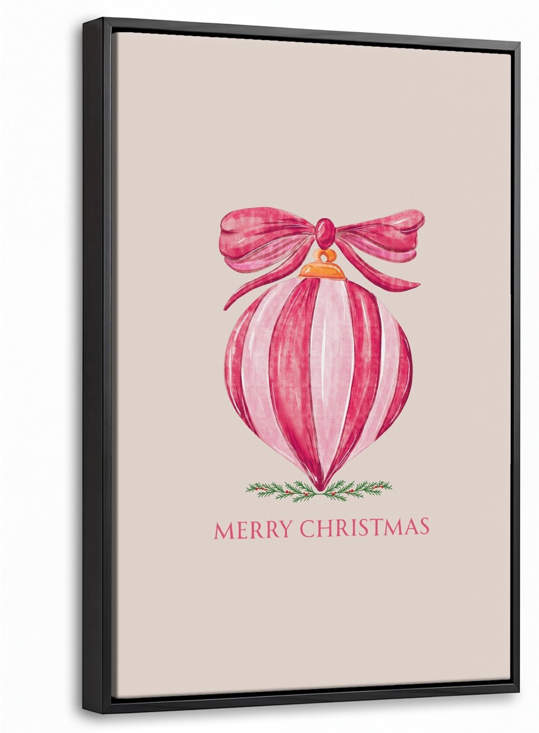 Canvas Schilderij met Baklijst 40x60cm - Kerst - Kerstbal - Tekst - Muurdecoratie woonkamer - Slaapkamer decoratie - Kamer accessoires - Schilderijen op canvas met lijst