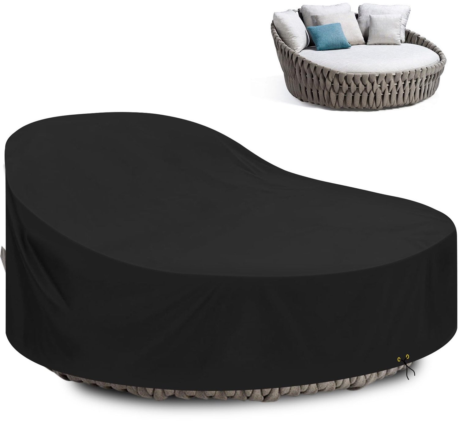 Famanu Waterdichte afdekking voor zonne-eiland, winddicht en UV-bestendig, zware belasting, 420D Oxford-weefsel, 230 x 50/90 cm, voor optimale bescherming tegen weersinvloeden zwart