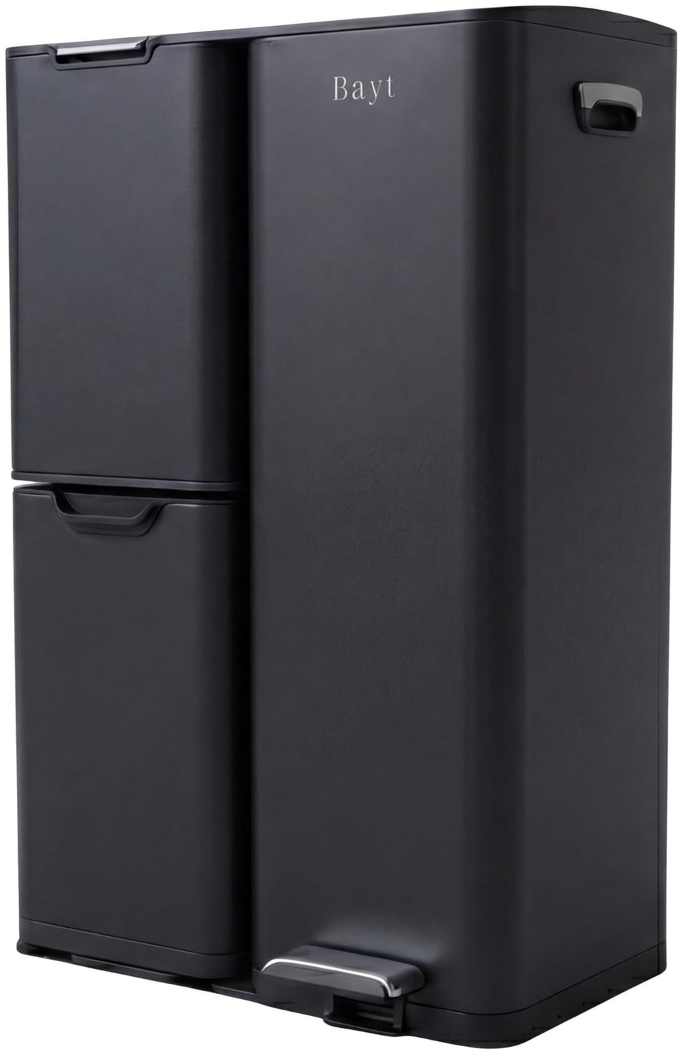 Afvalbak - 3-delig - 60 liter - RVS - Zwart