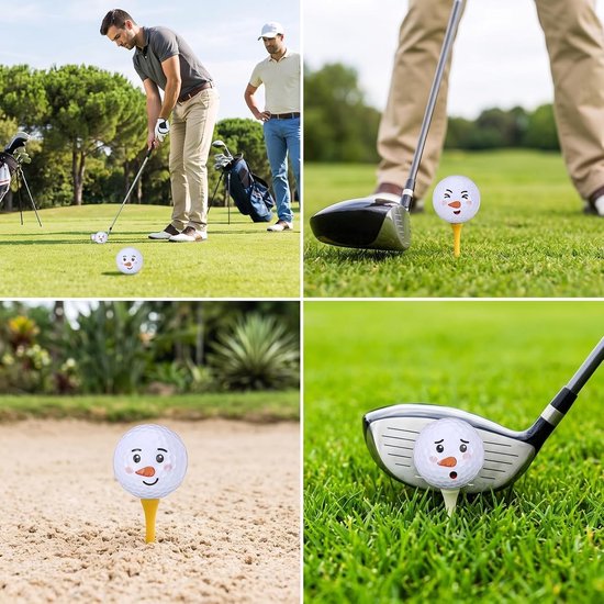 Kerst Golfballen Set van 3 met Sneeuwman Motief voor Golfliefhebbers en Golfers — afbeelding 4
