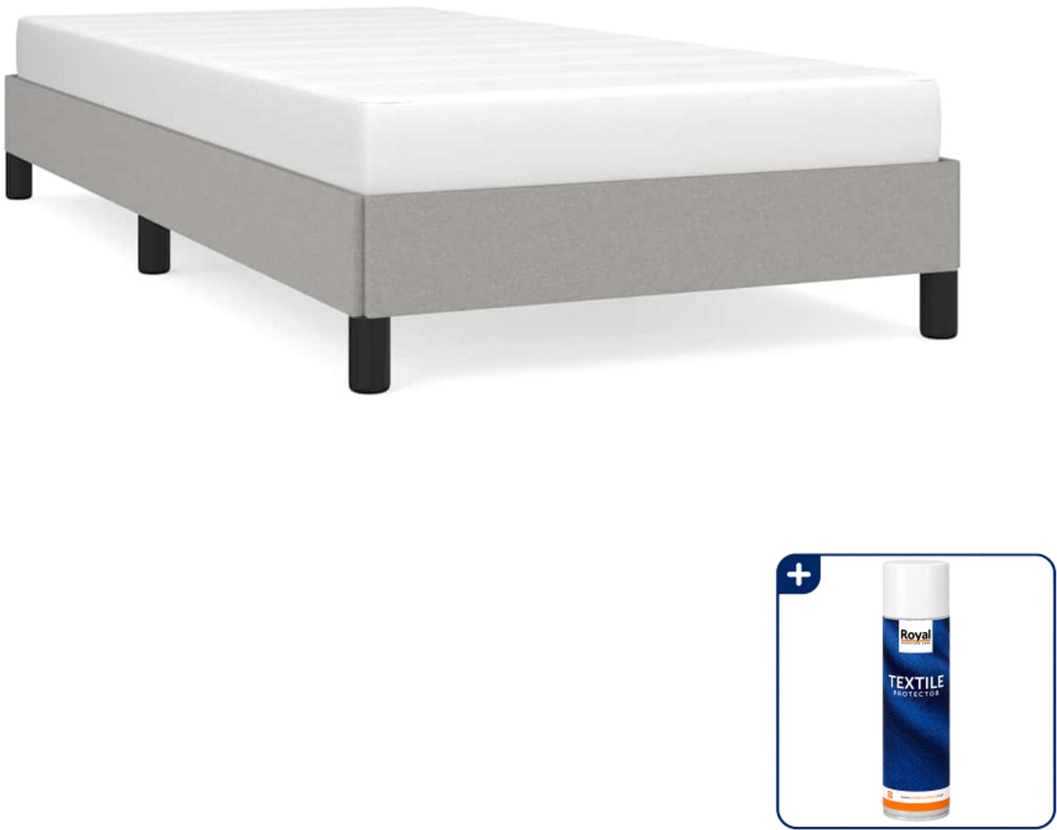 vidaXL bedframe - 90 x 200 cm - stof - lichtgrijs - Inclusief textielbeschermer 500 ml