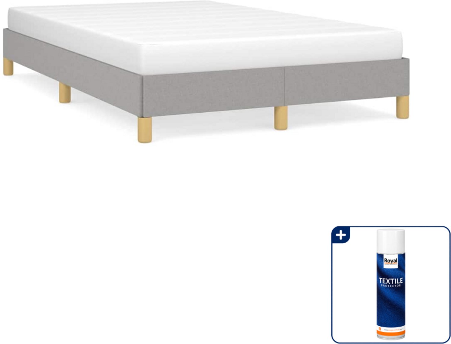 vidaXL Bedframe - 120 x 200 cm - stof - lichtgrijs - Inclusief textielbeschermer 500 ml