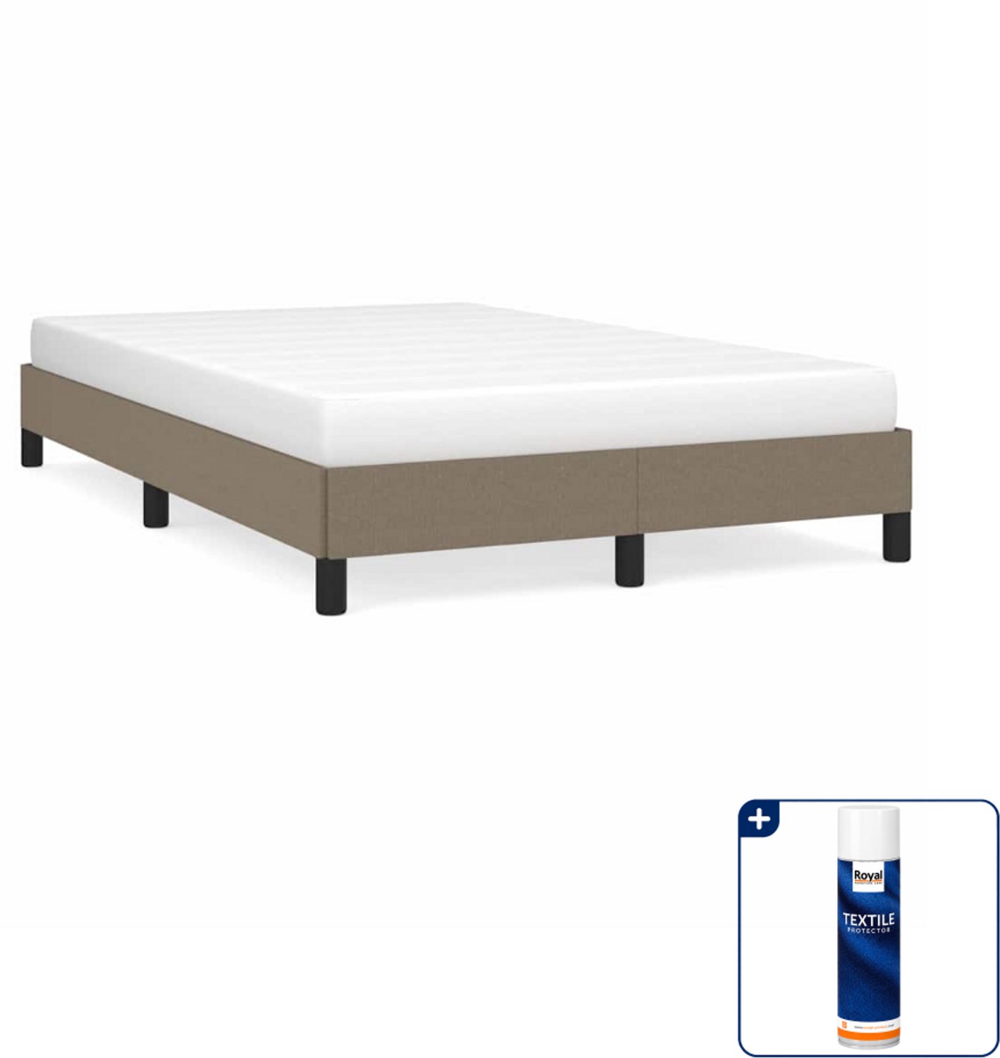 vidaXL bedframe - 120 x 200 cm - taupe - Inclusief textielbeschermer 500 ml