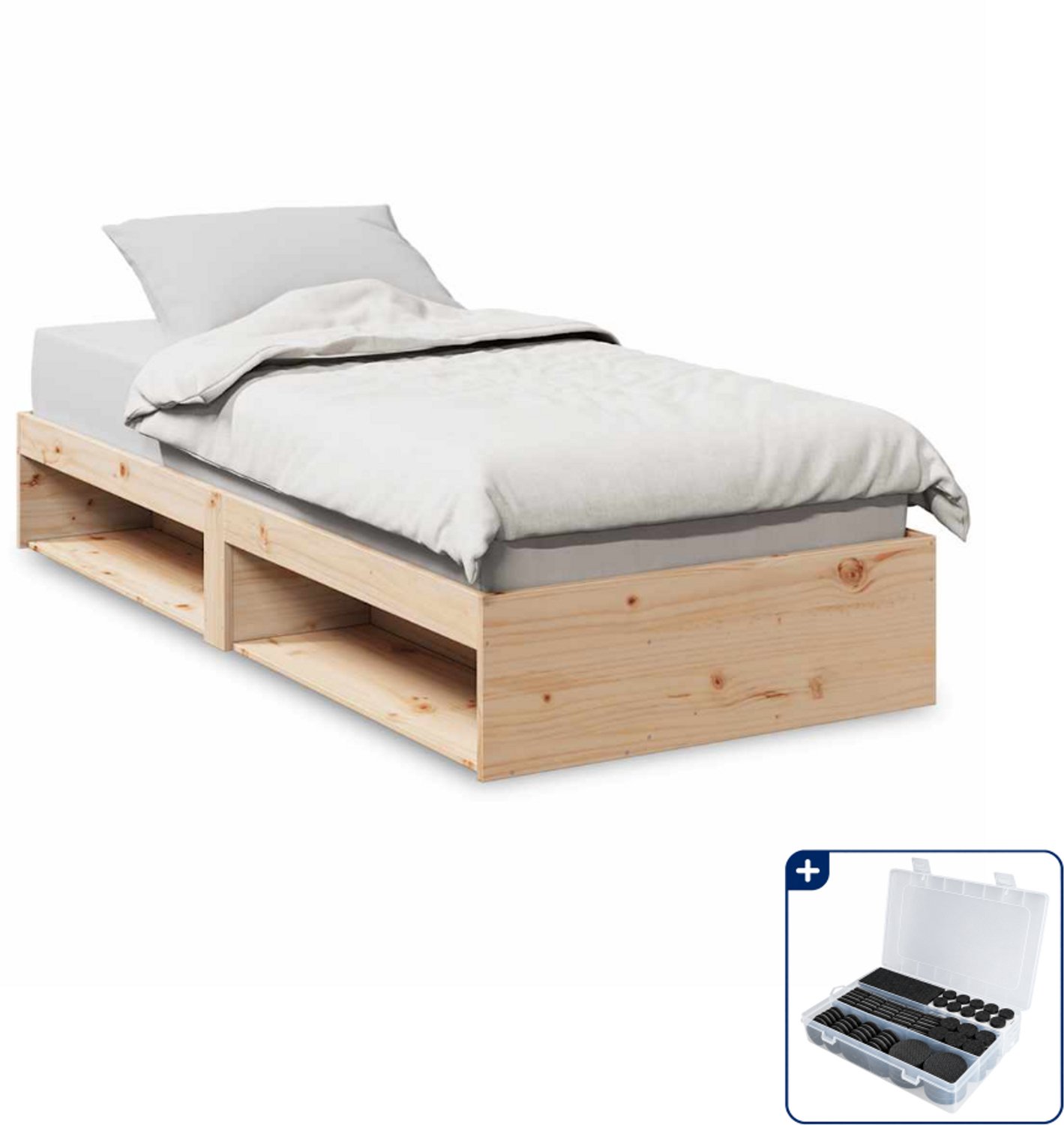 vidaXL slaapbank - 90 x 190 cm - massief grenenhout - Inclusief antikrasvilt 177-delig Bruin