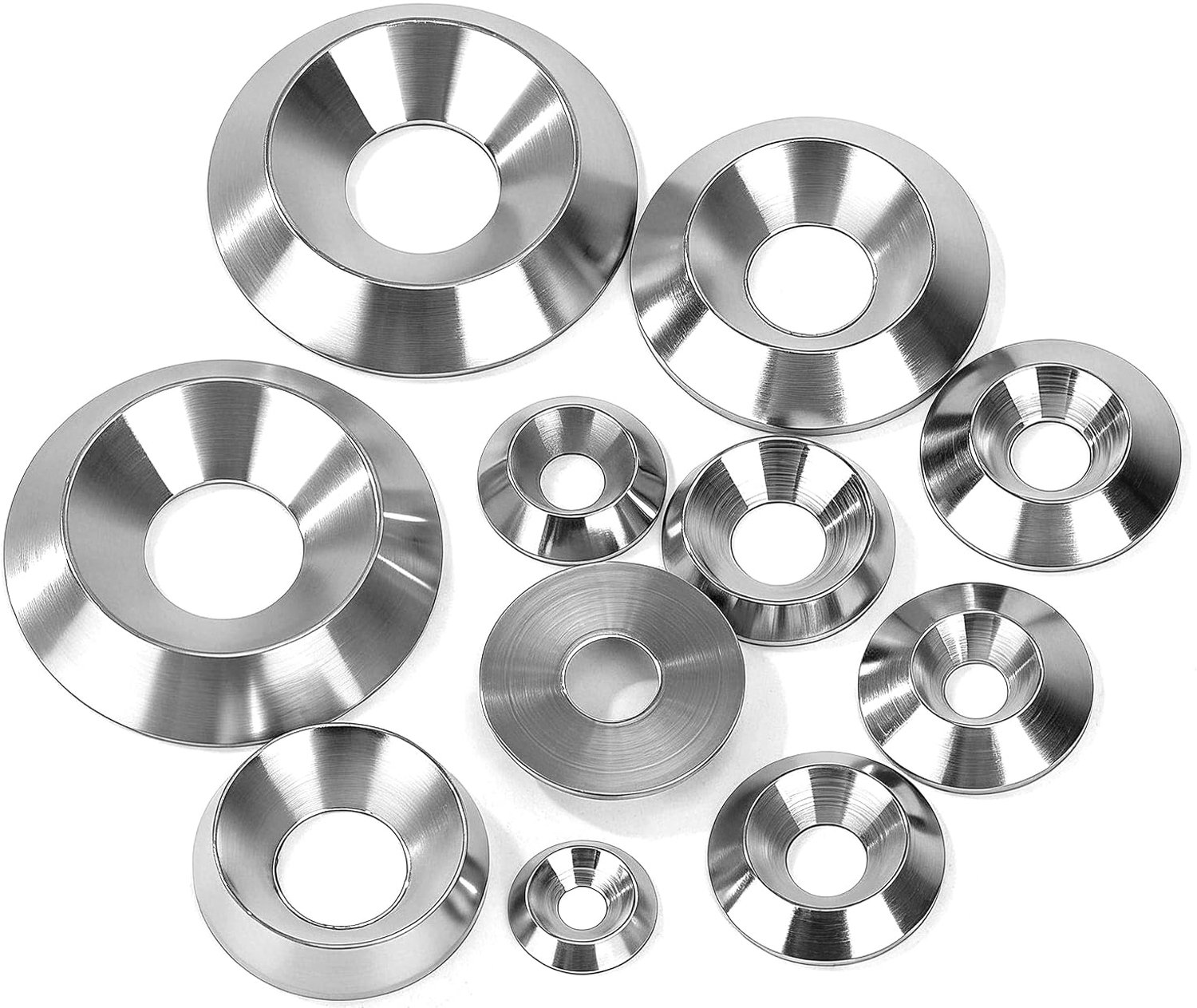 Ringen M4 met verzonken kop, roestvrij staal 304, afwerkingsringen, 20